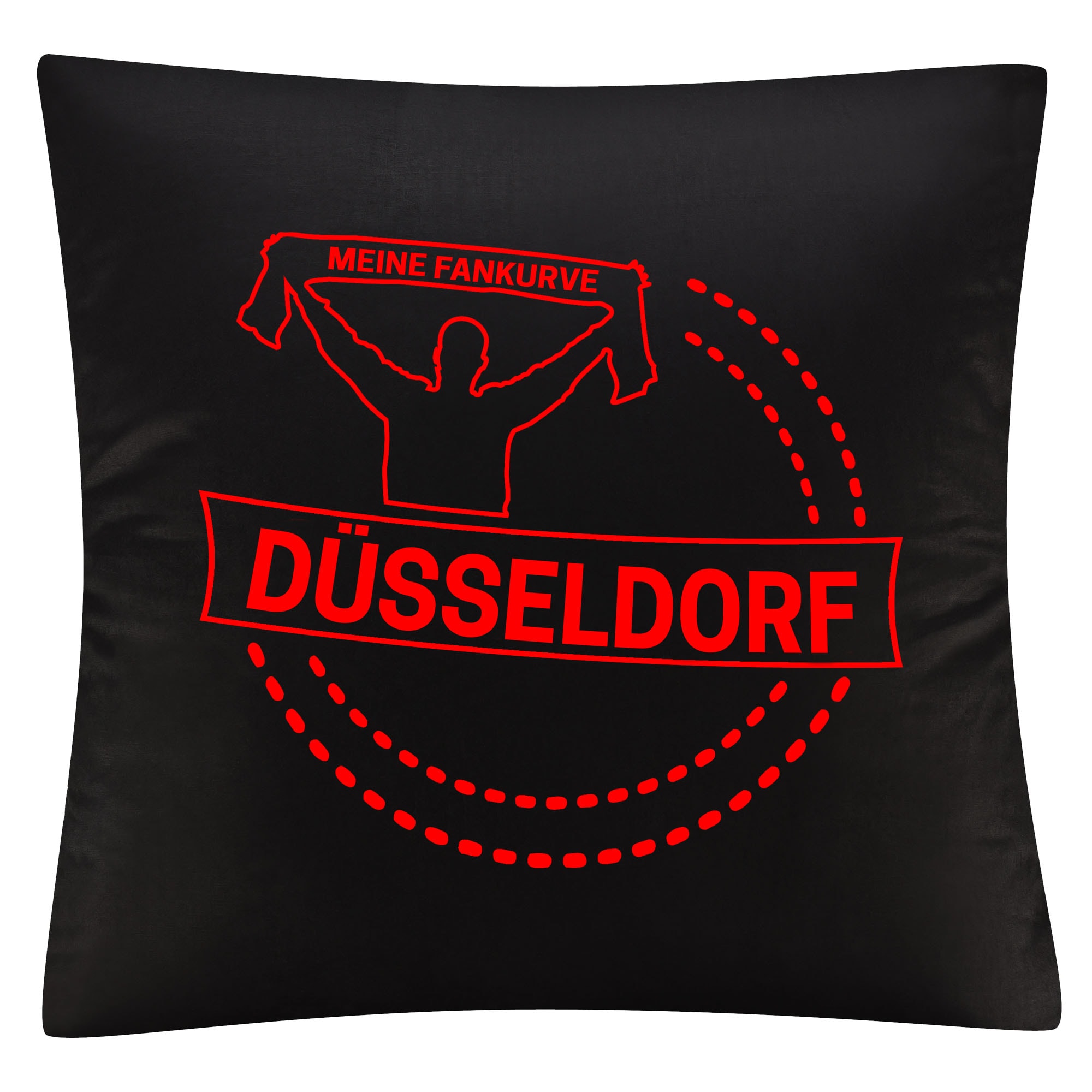 multifanshop Kissenbezug - D&uuml;sseldorf - Meine Fankurve - Druck rot - Kissen - Bild 1