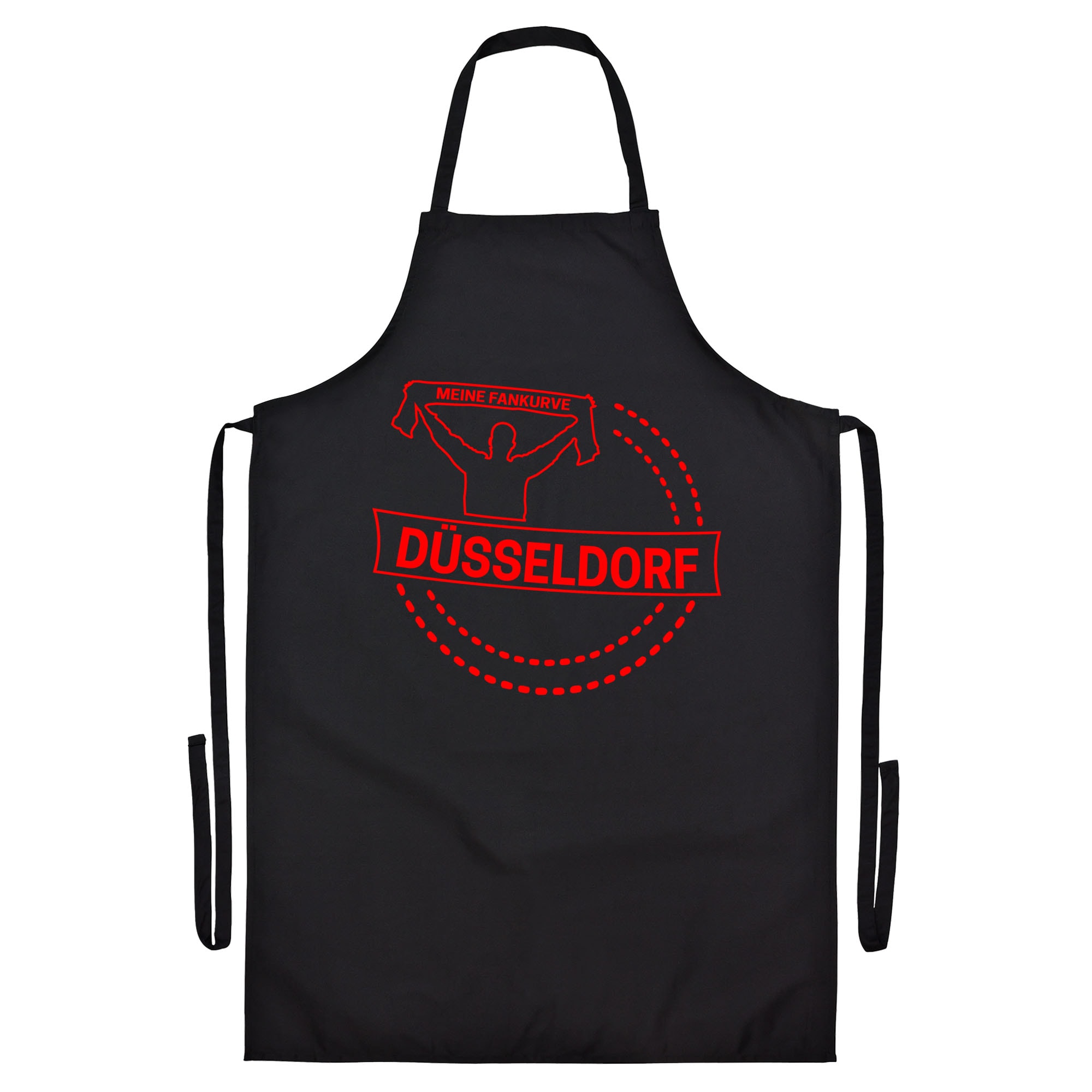 multifanshop Grillsch&uuml;rze - D&uuml;sseldorf - Meine Fankurve - Druck rot - Sch&uuml;rze - Bild 1