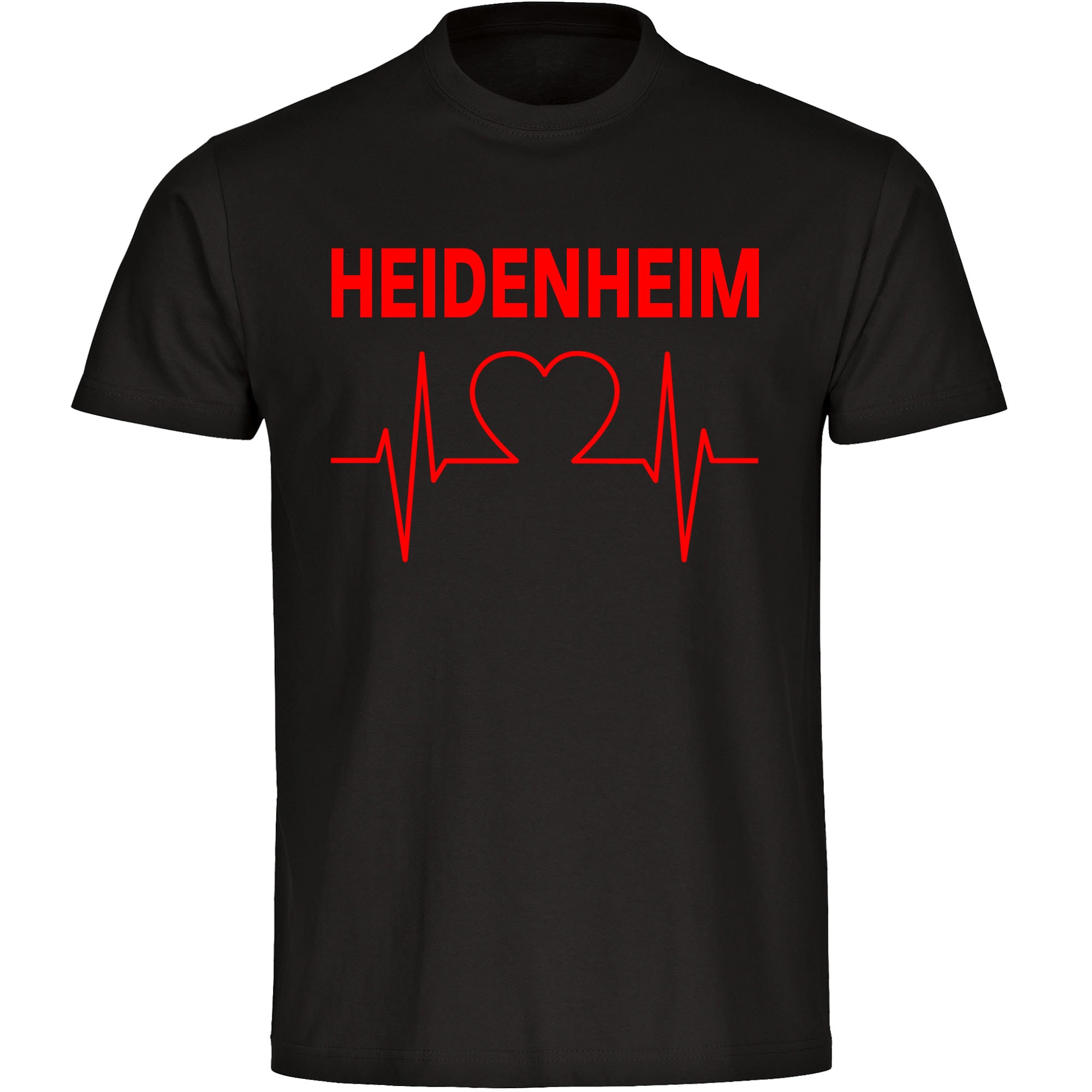 multifanshop Herren T-Shirt - Heidenheim - Herzschlag - Druck rot - M&auml;nner - Bild 1