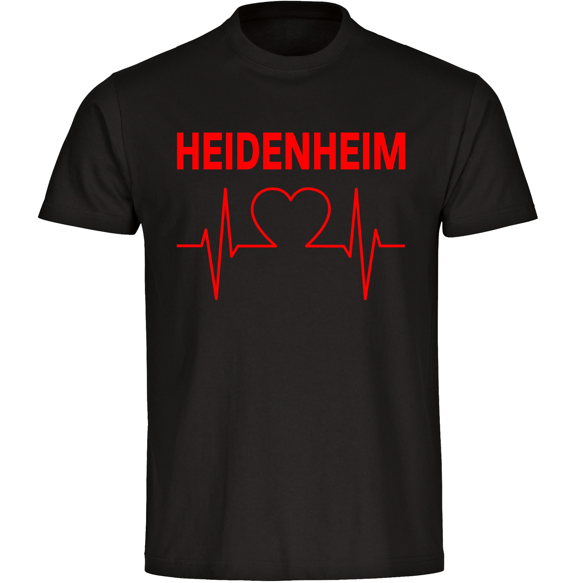 multifanshop Herren T-Shirt - Heidenheim - Herzschlag - Druck rot - M&auml;nner - Bild 1
