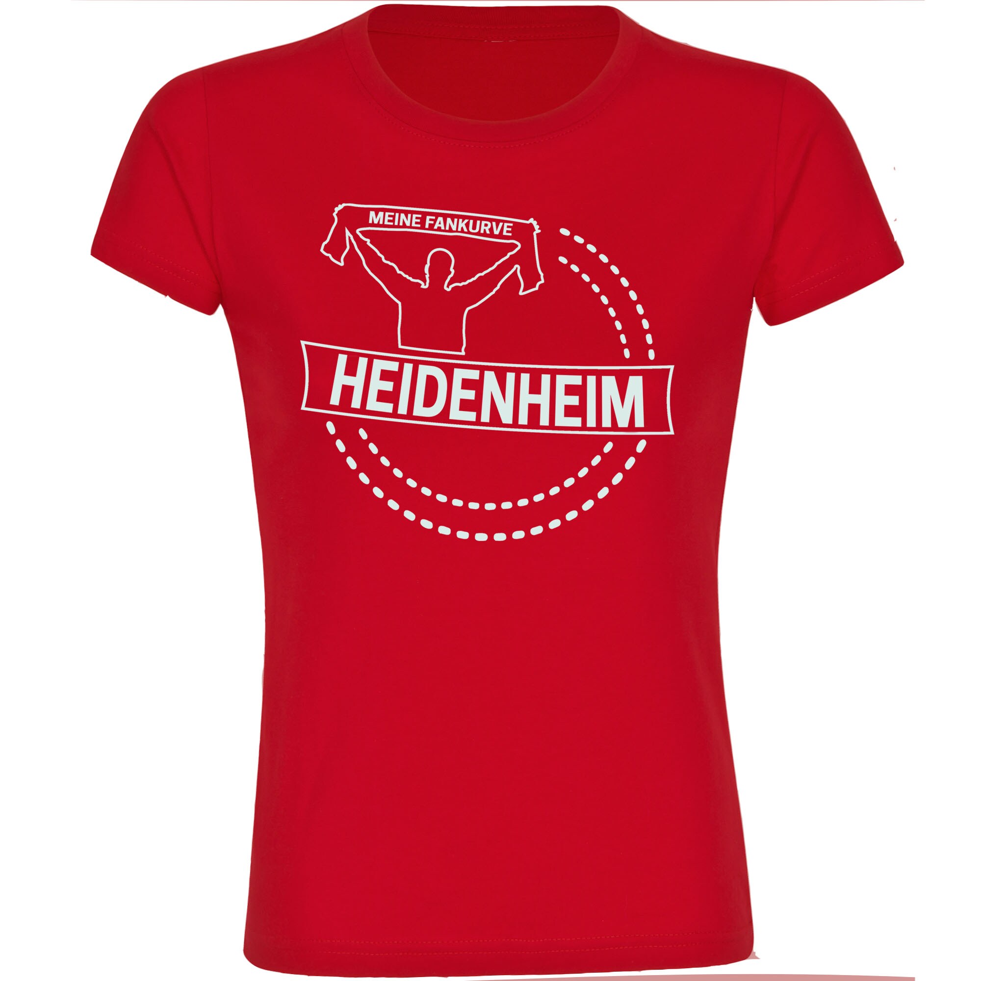 multifanshop Damen T-Shirt - Heidenheim - Meine Fankurve - Druck wei&szlig; - Frauen - Bild 1