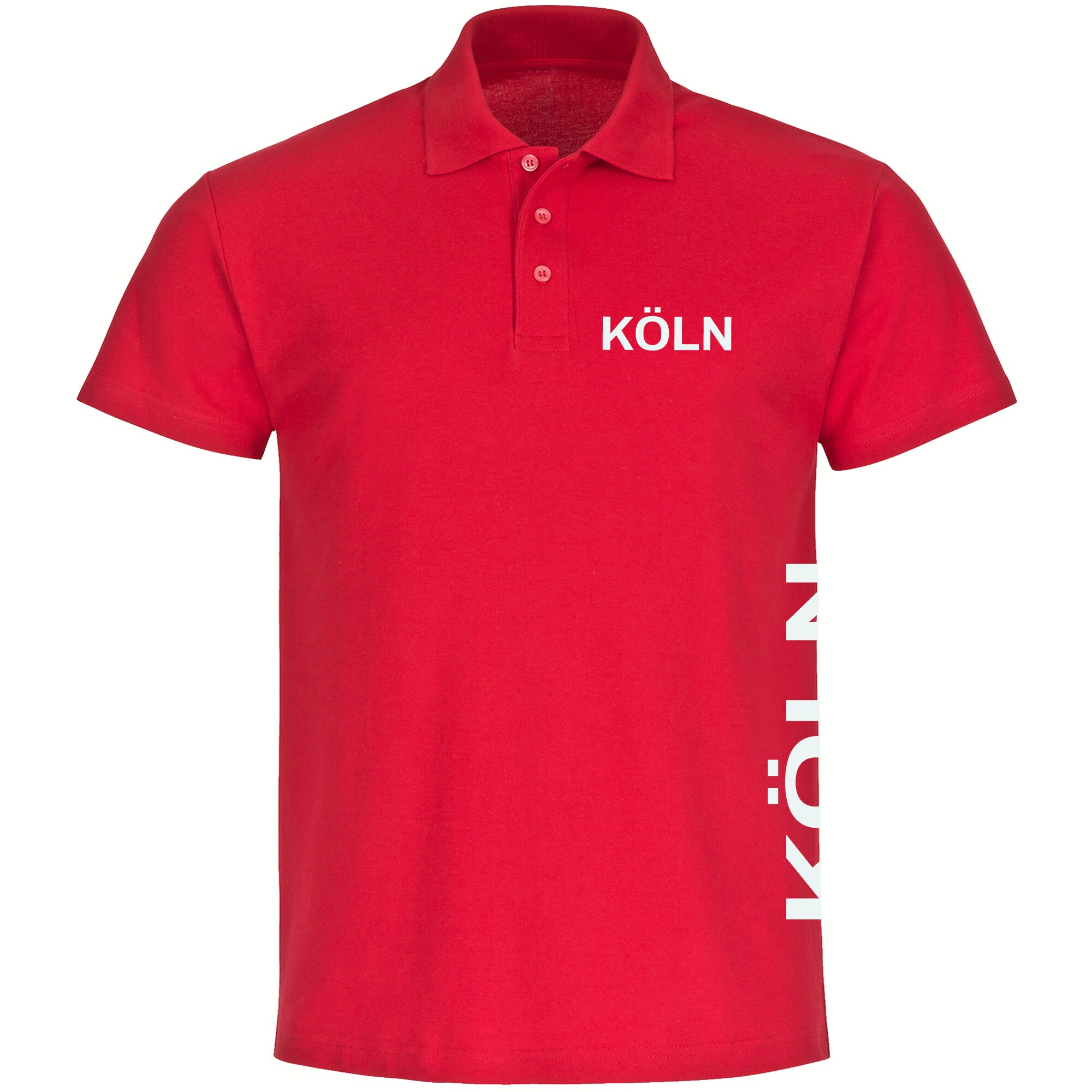 multifanshop Poloshirt - K&ouml;ln - Brust & Seite - Druck wei&szlig; - Polo - Bild 1