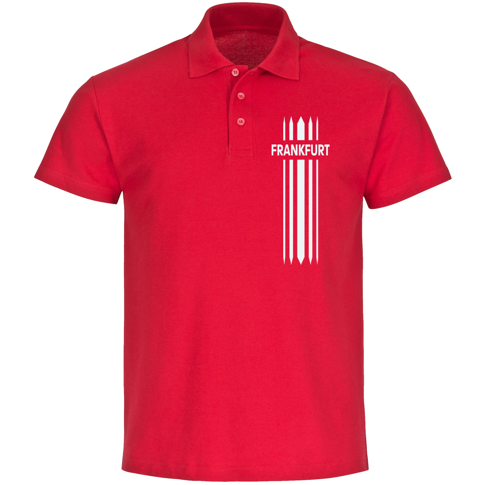 multifanshop Poloshirt - Frankfurt - Streifen - Druck wei&szlig; - Polo - Bild 1