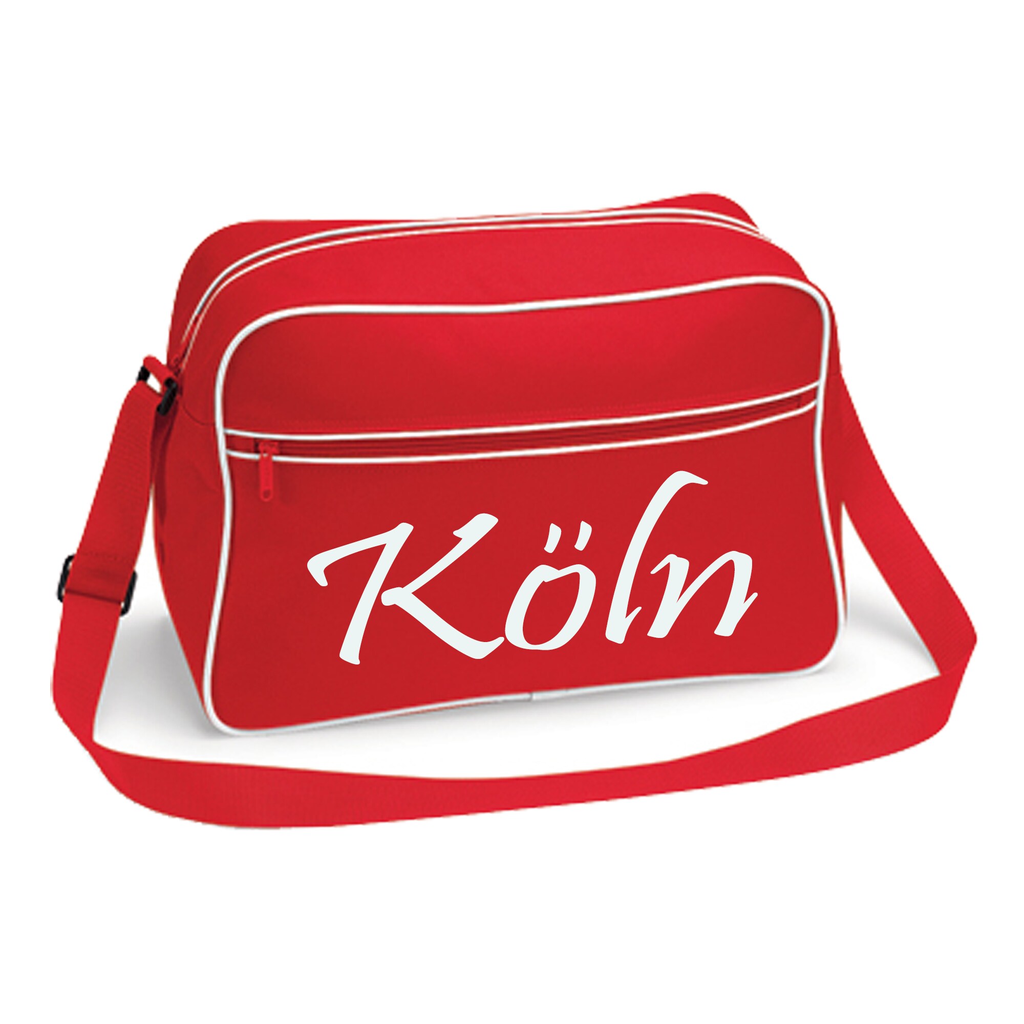 multifanshop Retrotasche - K&ouml;ln - Schriftzug - Druck wei&szlig; - Tasche - Bild 1