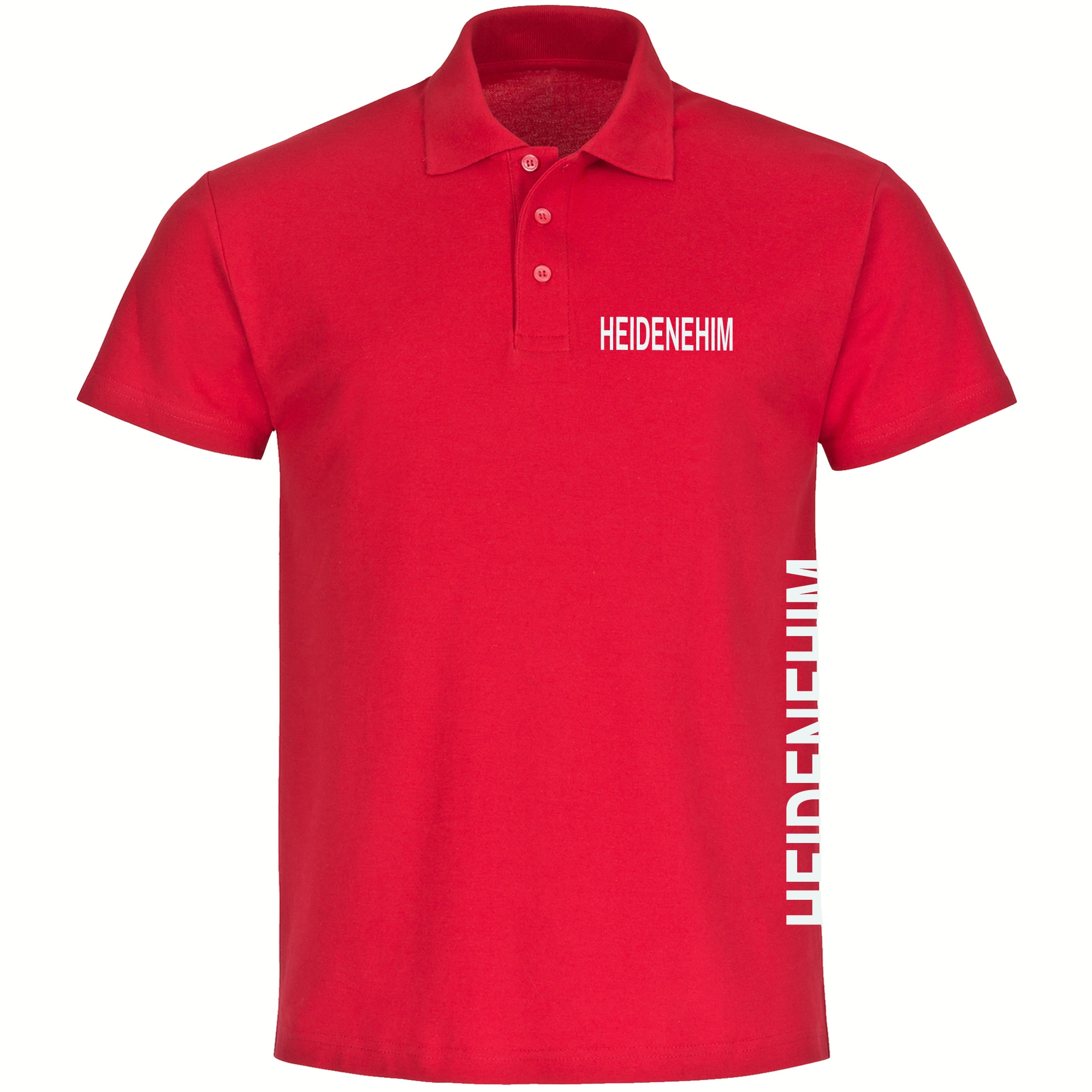 multifanshop Poloshirt - Heidenheim - Brust & Seite - Druck wei&szlig; - Polo - Bild 1
