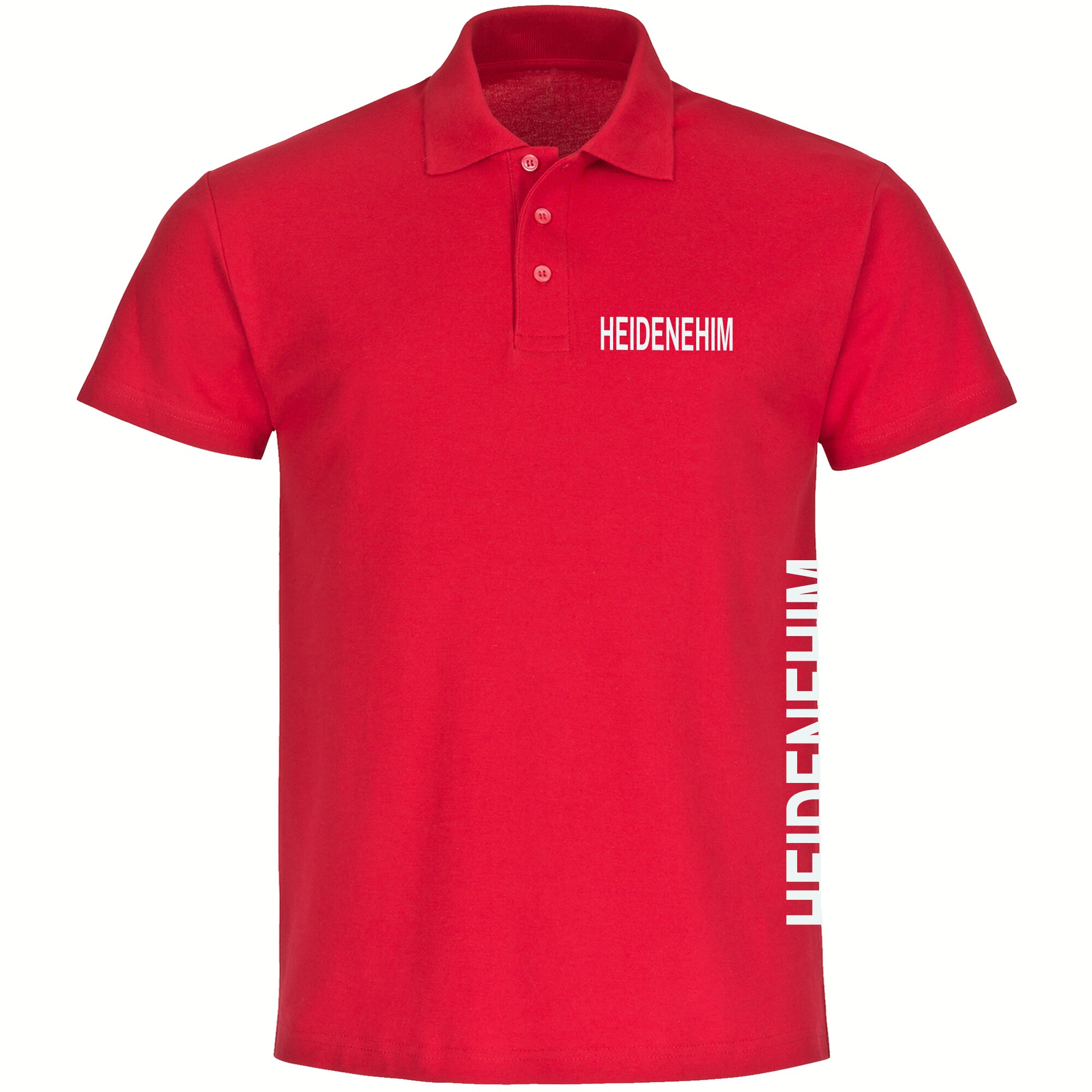 multifanshop Poloshirt - Heidenheim - Brust & Seite - Druck wei&szlig; - Polo - Bild 1