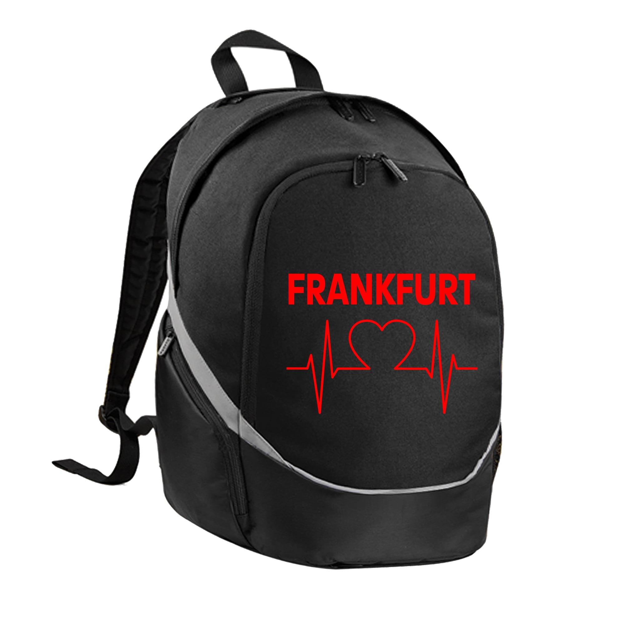 multifanshop Rucksack - Frankfurt - Herzschlag - Druck rot - Tasche - Bild 1