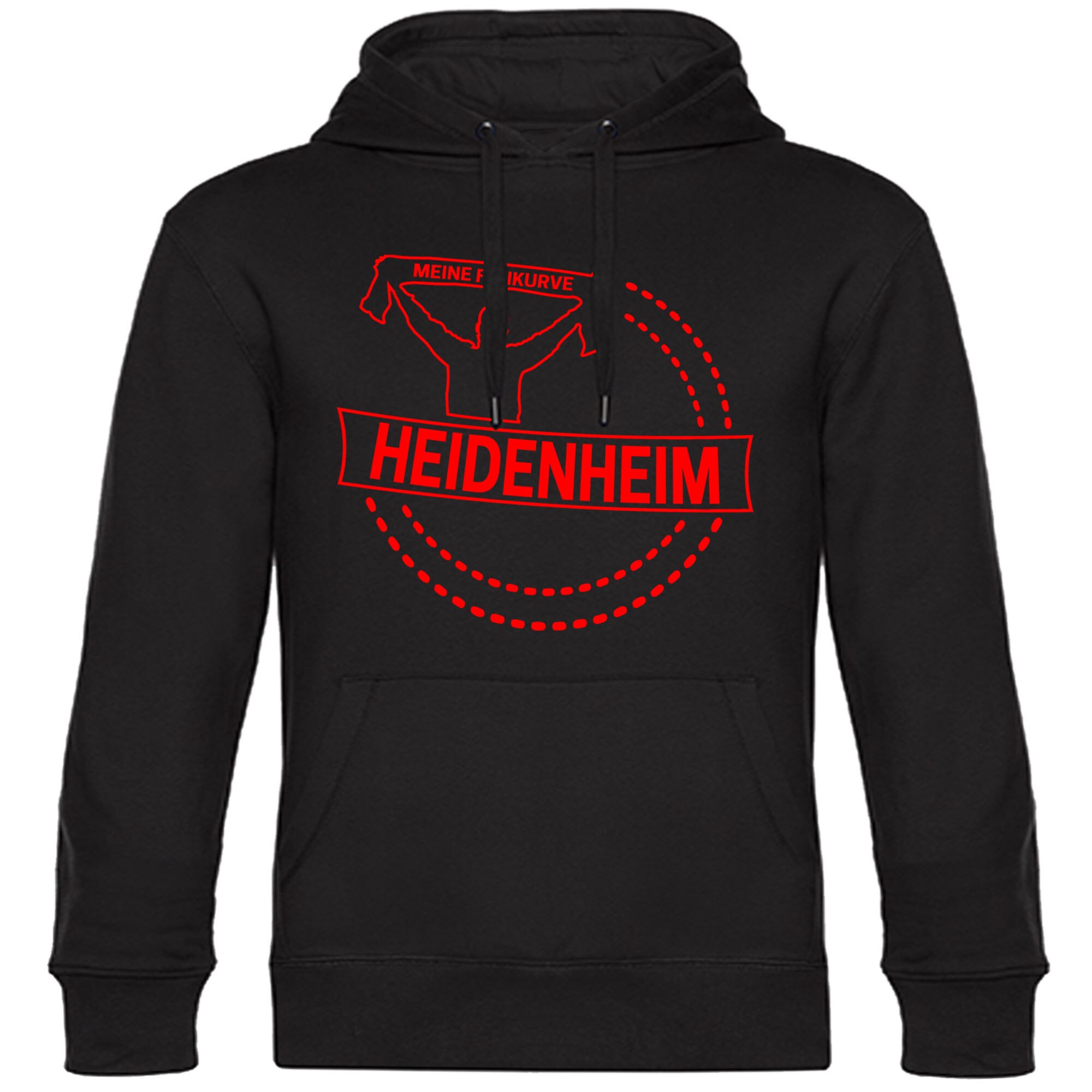 multifanshop Kapuzen Sweatshirt - Heidenheim - Meine Fankurve - Druck rot - Hoodie - Bild 1