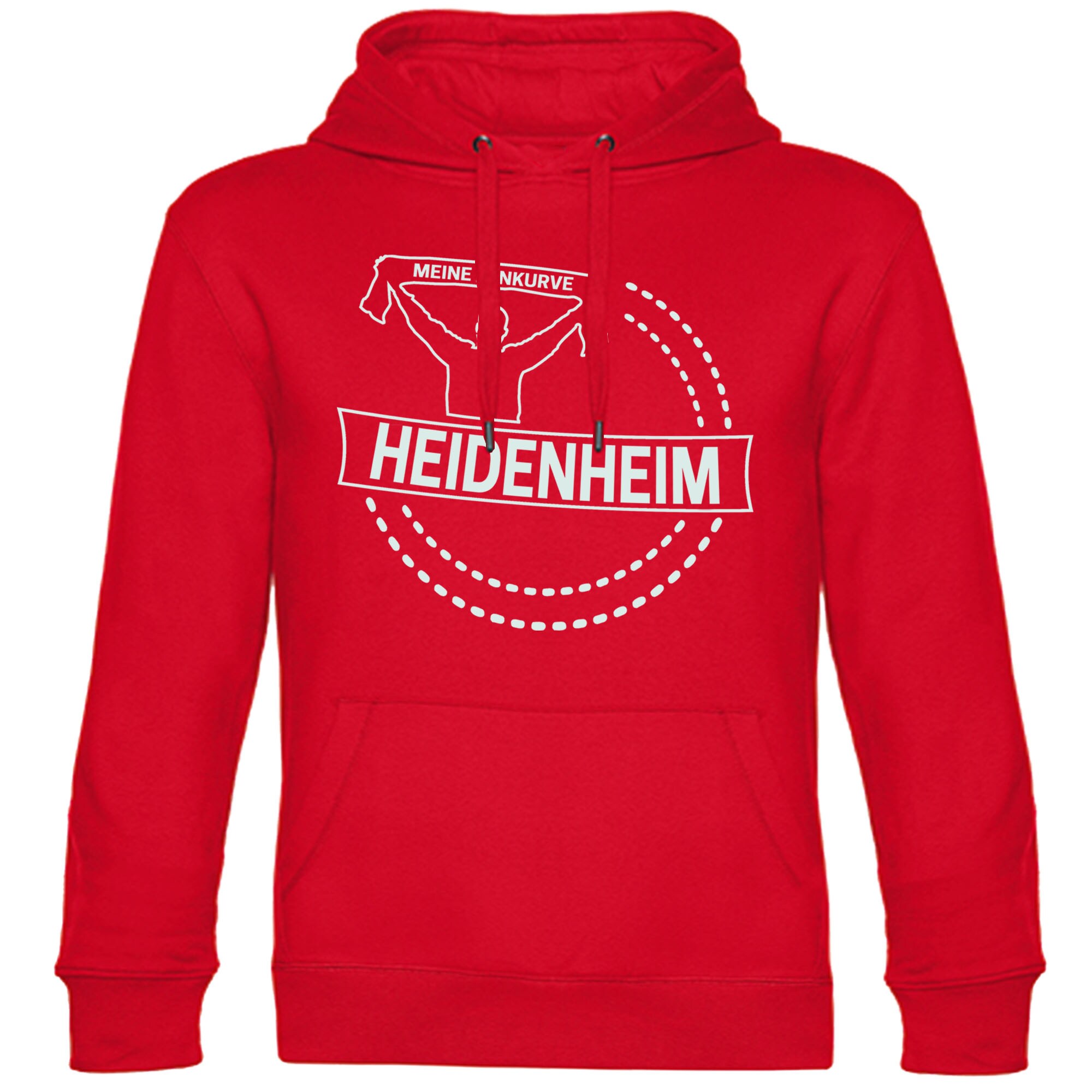 multifanshop Kapuzen Sweatshirt - Heidenheim - Meine Fankurve - Druck wei&szlig; - Hoodie - Bild 1