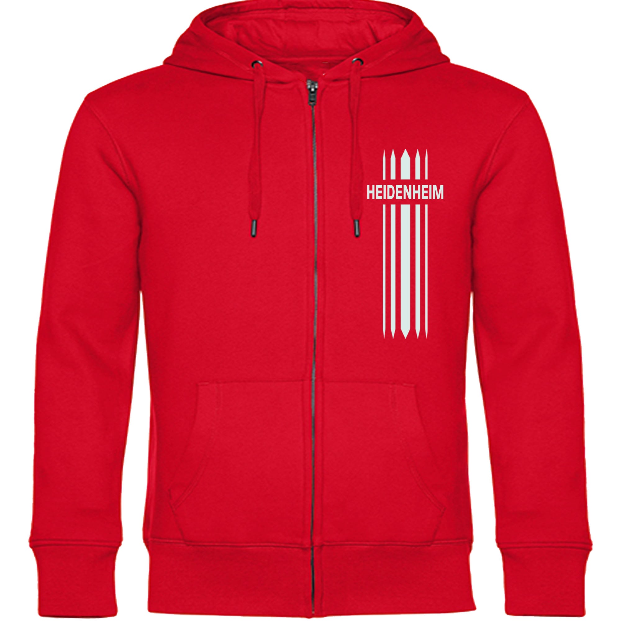 multifanshop Kapuzen Sweatshirt Jacke - Heidenheim - Streifen - Druck wei&szlig; - Sweat - Bild 1