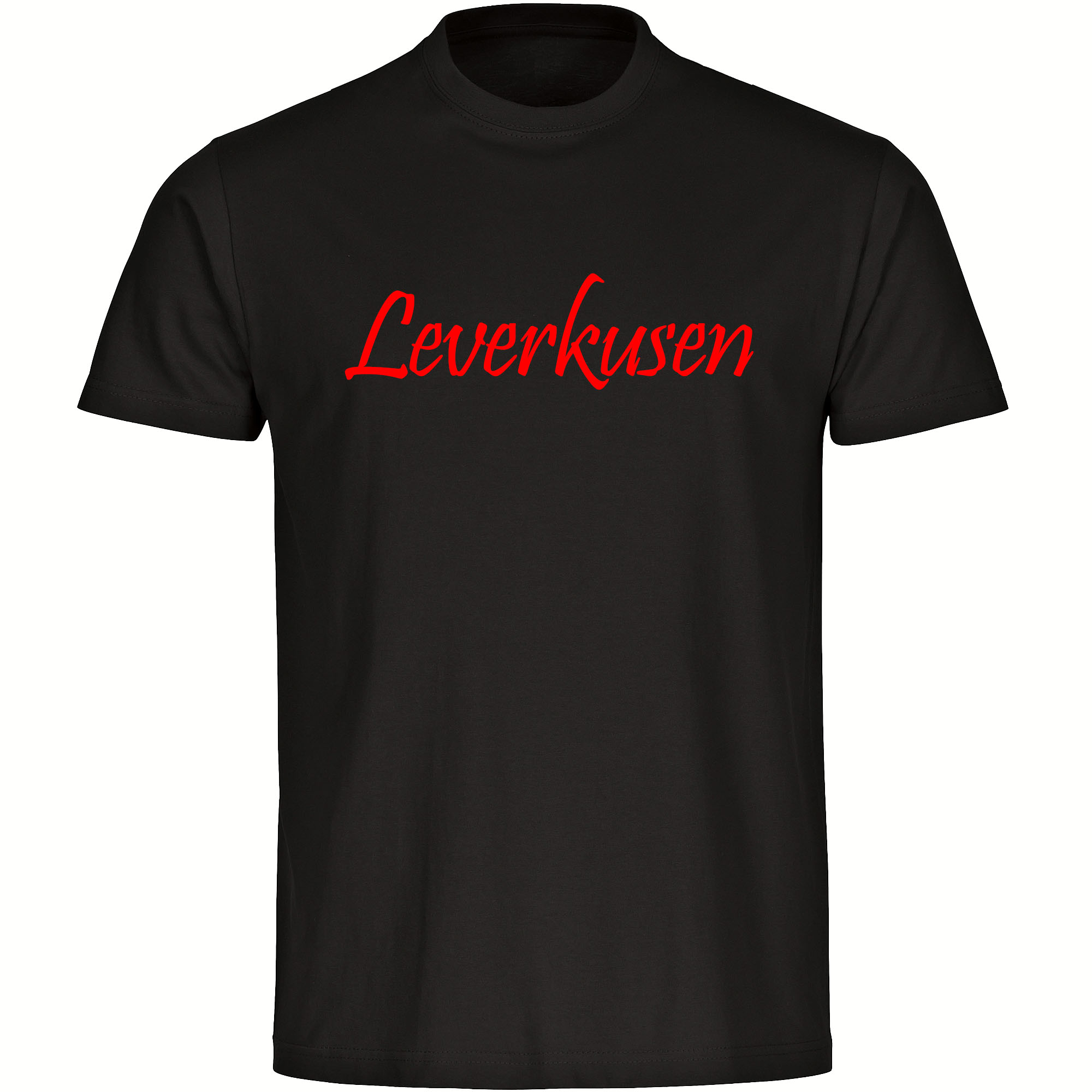 multifanshop Herren T-Shirt - Leverkusen - Schriftzug - Druck rot - M&auml;nner - Bild 1