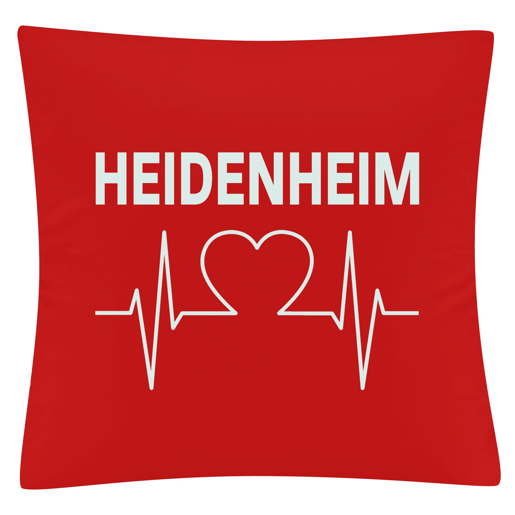 multifanshop Kissenbezug - Heidenheim - Herzschlag - Druck wei&szlig; - Kissen - Bild 1