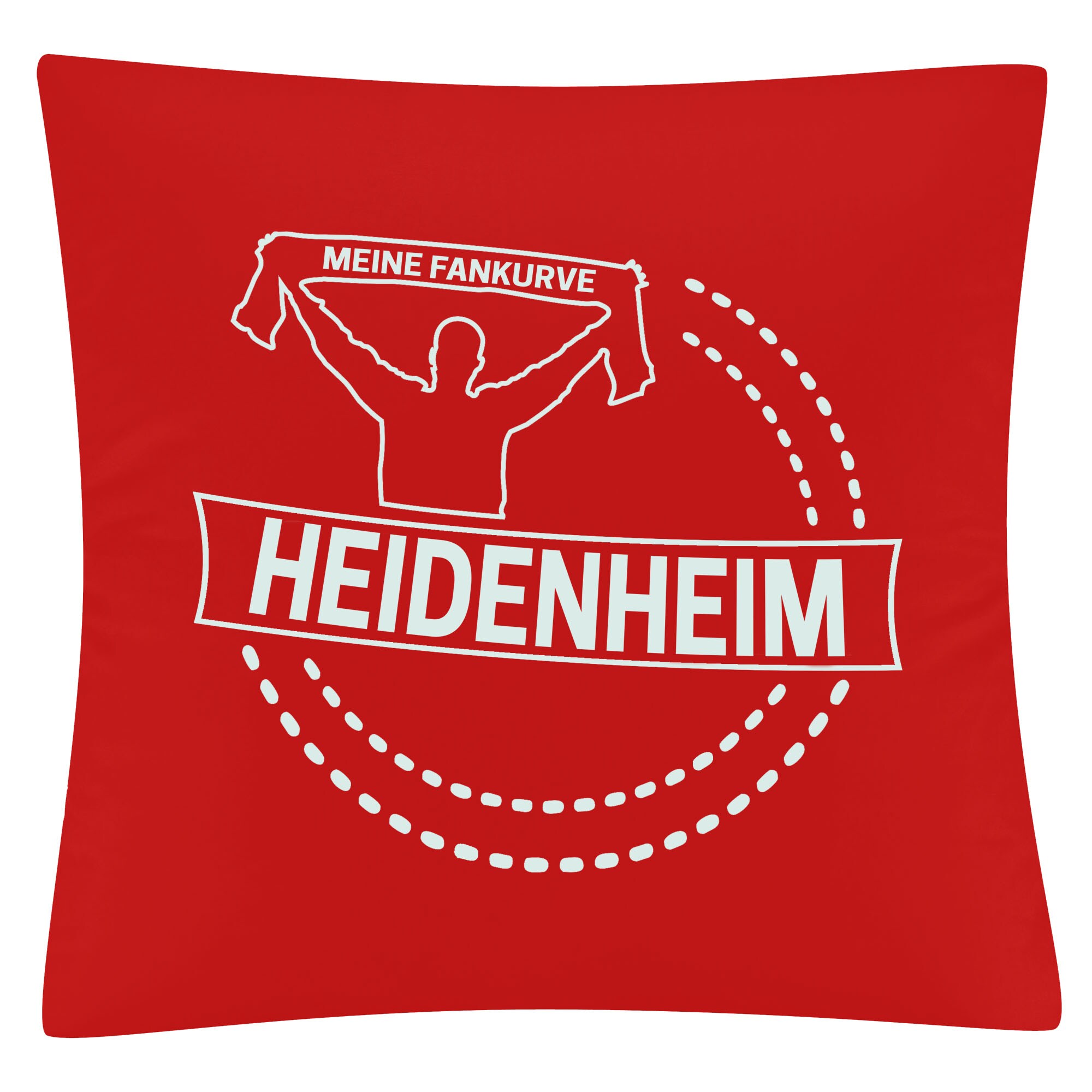 multifanshop Kissenbezug - Heidenheim - Meine Fankurve - Druck wei&szlig; - Kissen - Bild 1