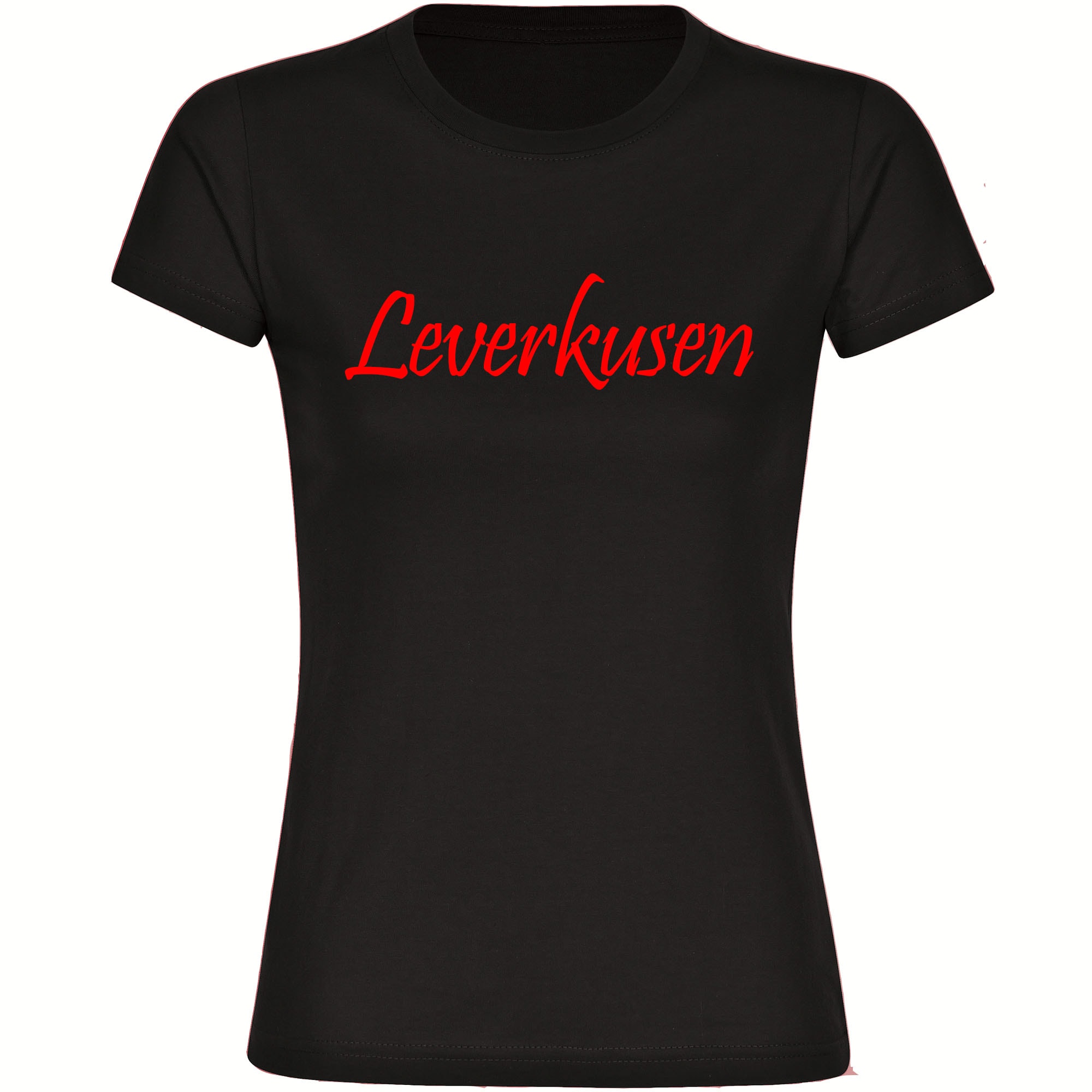 multifanshop Damen T-Shirt - Leverkusen - Schriftzug - Druck rot - Frauen - Bild 1