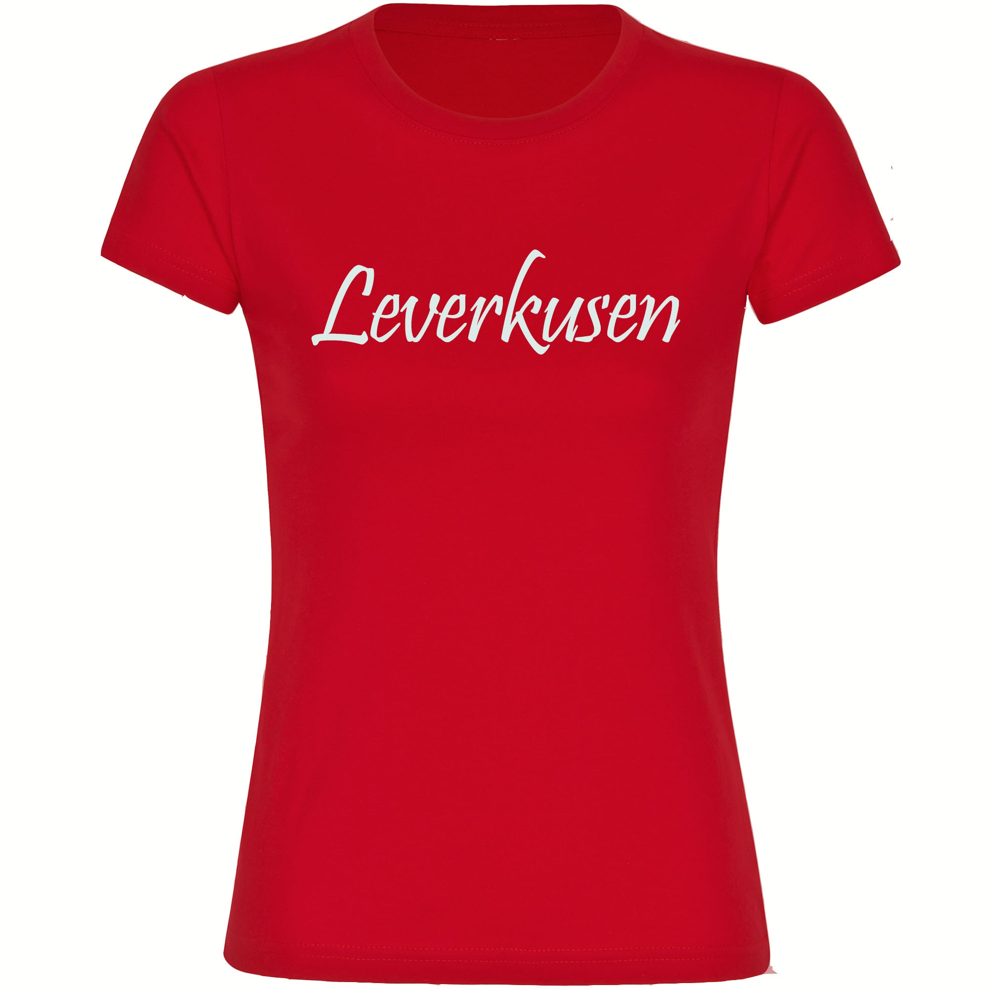 multifanshop Damen T-Shirt - Leverkusen - Schriftzug - Druck wei&szlig; - Frauen - Bild 1