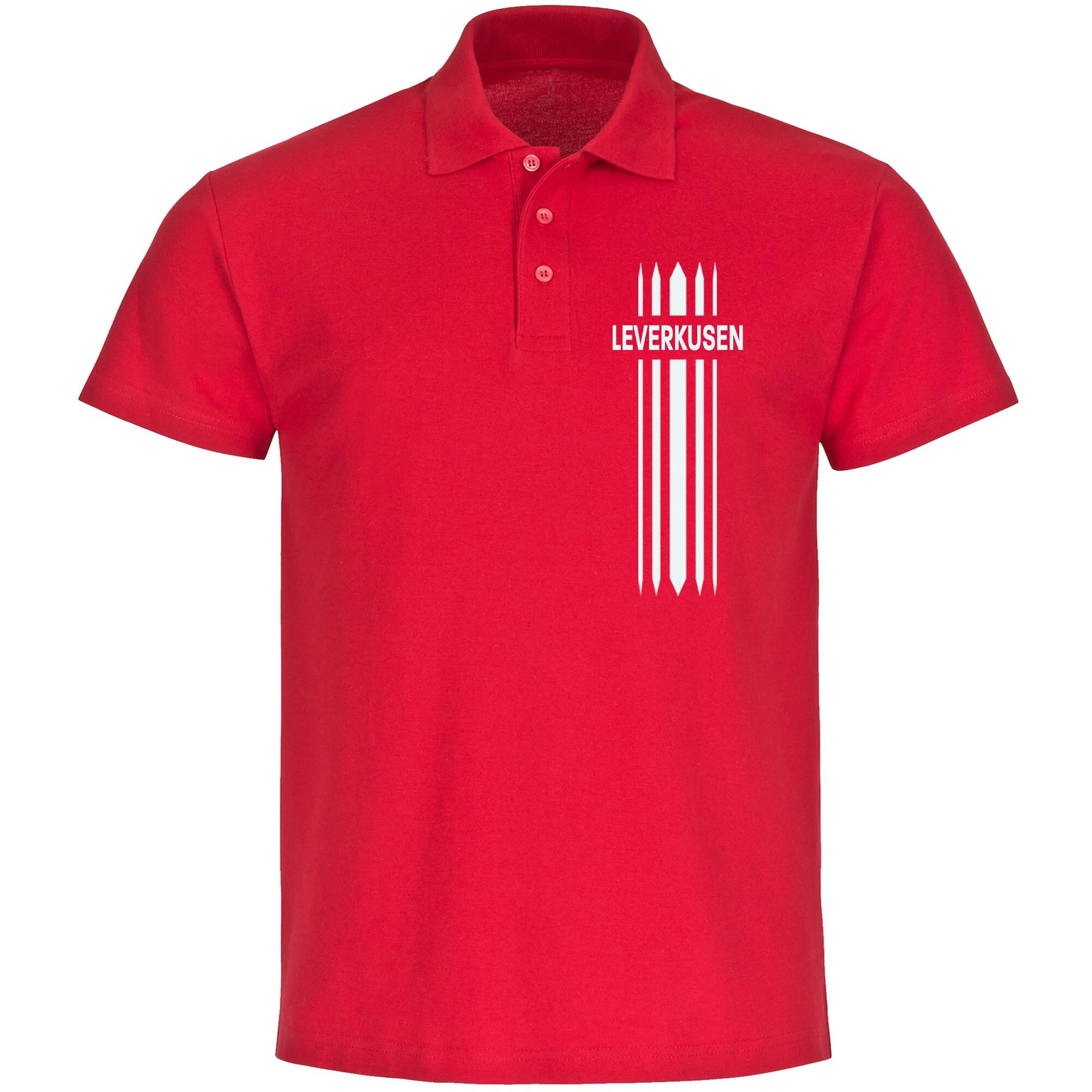 multifanshop Poloshirt - Leverkusen - Streifen - Druck wei&szlig; - Polo - Bild 1