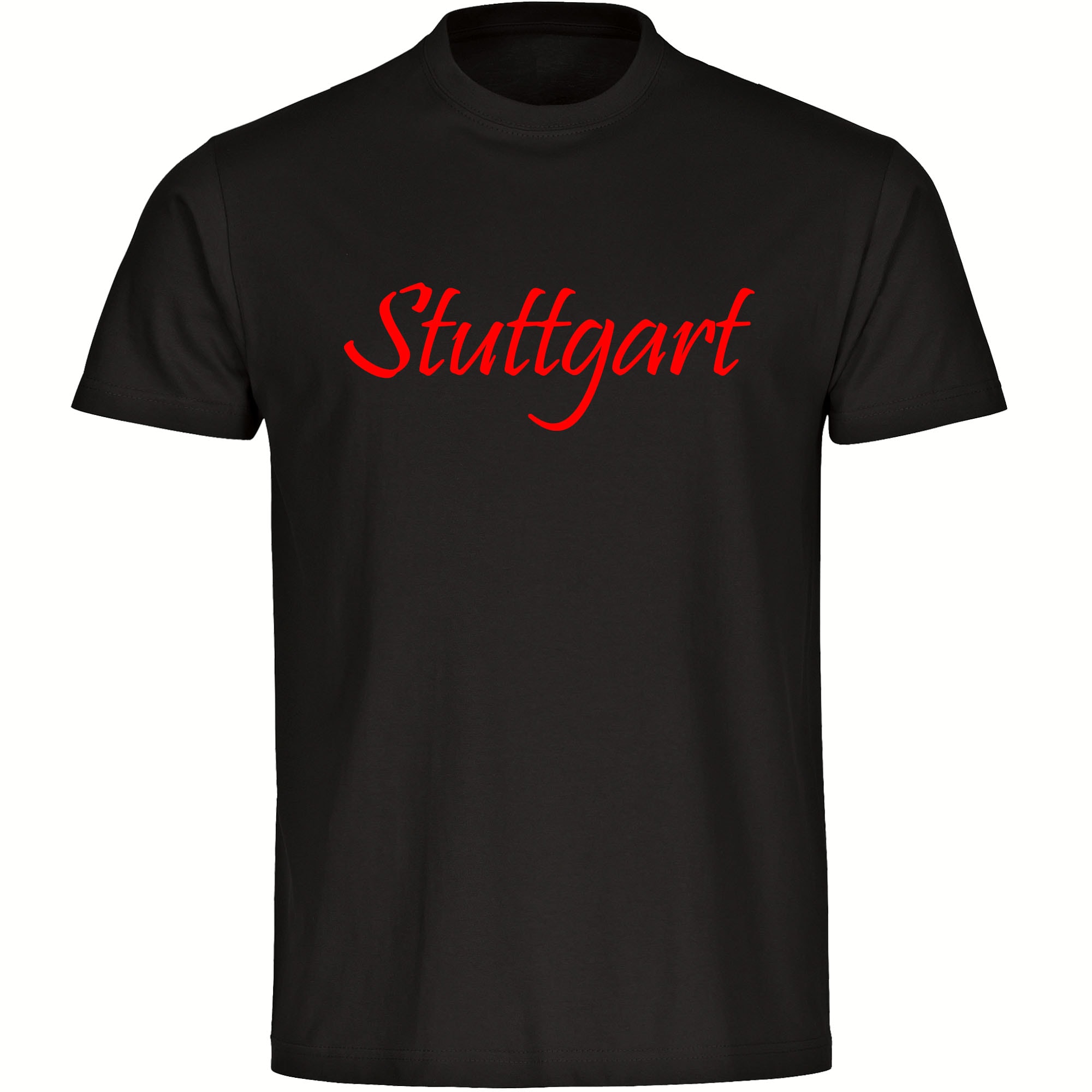 multifanshop Herren T-Shirt - Stuttgart - Schriftzug - Druck rot - M&auml;nner - Bild 1