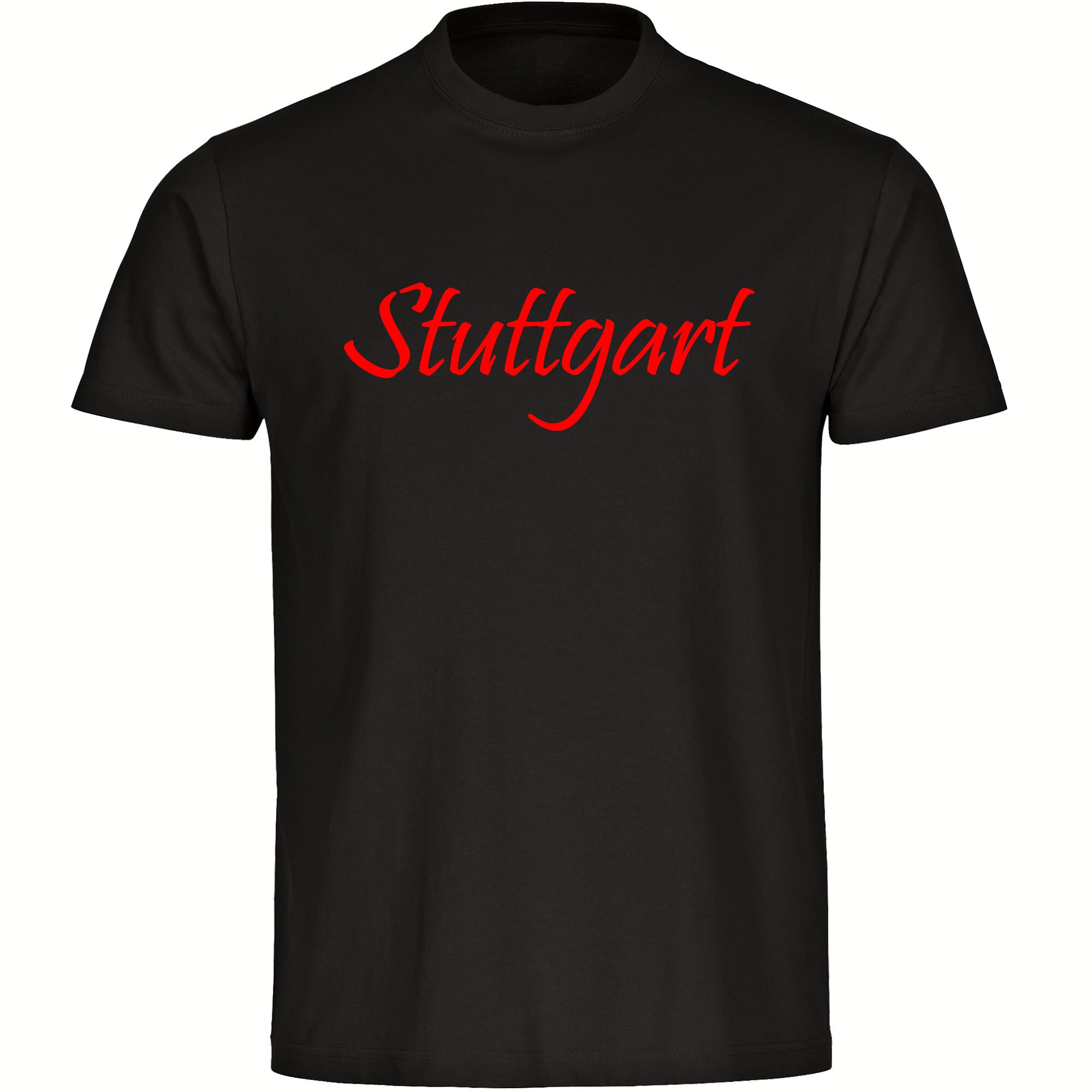multifanshop Herren T-Shirt - Stuttgart - Schriftzug - Druck rot - M&auml;nner - Bild 1