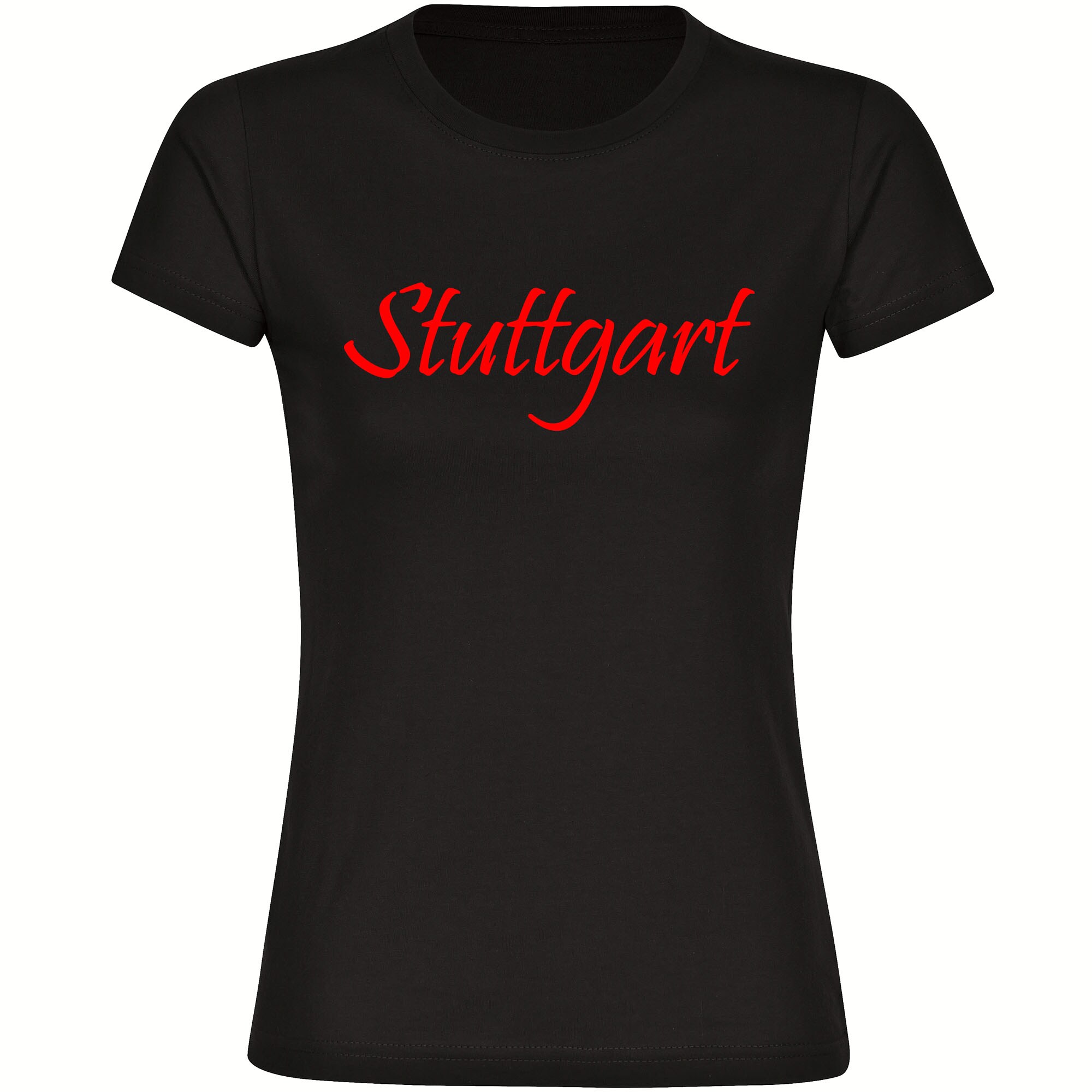 multifanshop Damen T-Shirt - Stuttgart - Schriftzug - Druck rot - Frauen - Bild 1