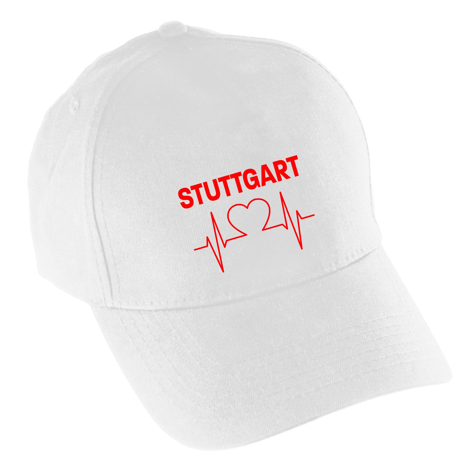 multifanshop Baseballcap - Stuttgart - Herzschlag - Druck rot - M&uuml;tze - Bild 1