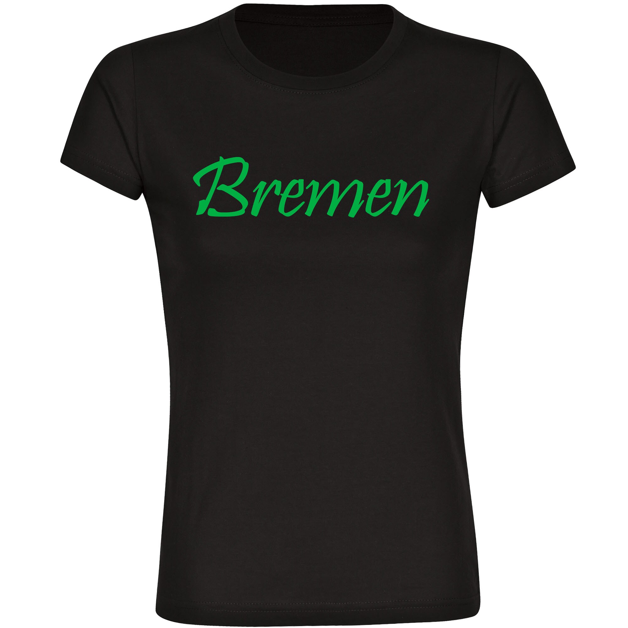 multifanshop Damen T-Shirt - Bremen - Schriftzug - Druck gr&uuml;n - Frauen - Bild 1