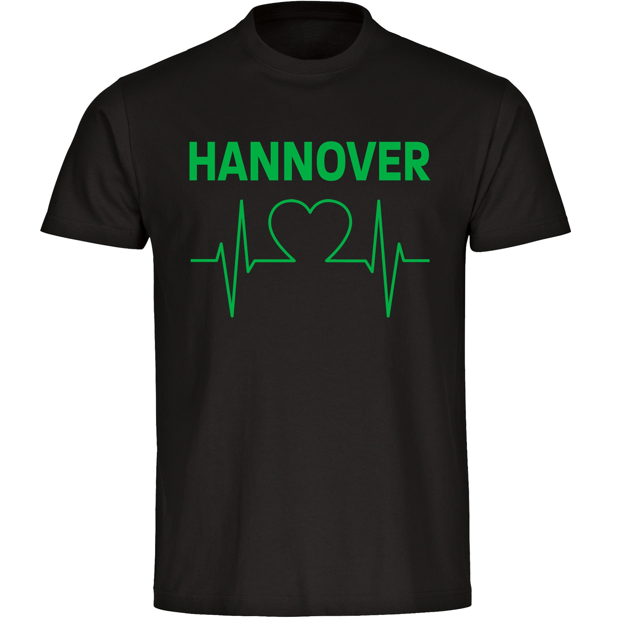 multifanshop Herren T-Shirt - Hannover - Herzschlag - Druck gr&uuml;n - M&auml;nner - Bild 1