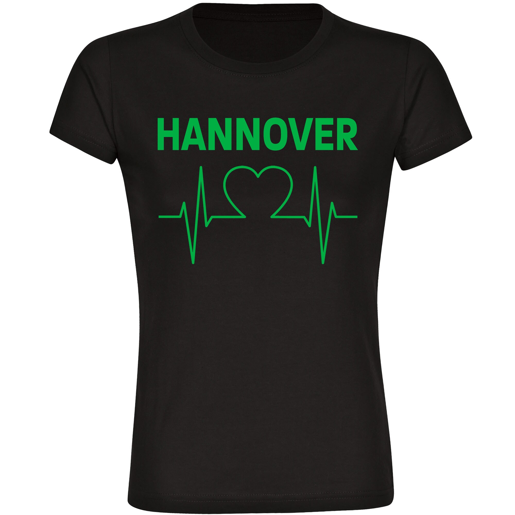 multifanshop Damen T-Shirt - Hannover - Herzschlag - Druck gr&uuml;n - Frauen - Bild 1