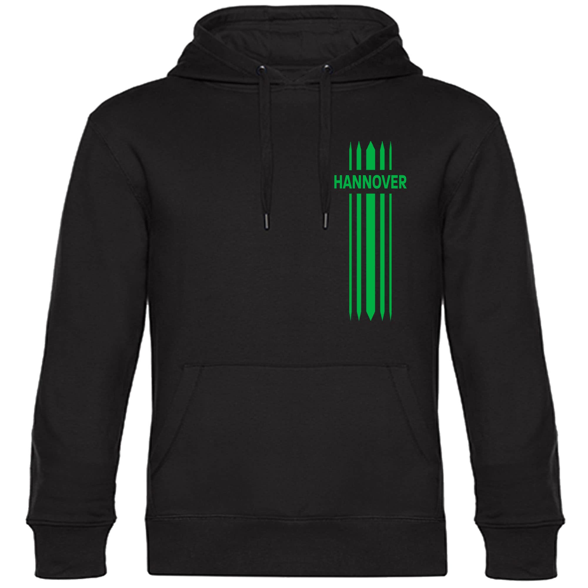 multifanshop Kapuzen Sweatshirt - Hannover - Streifen - Druck gr&uuml;n - Hoodie - Bild 1