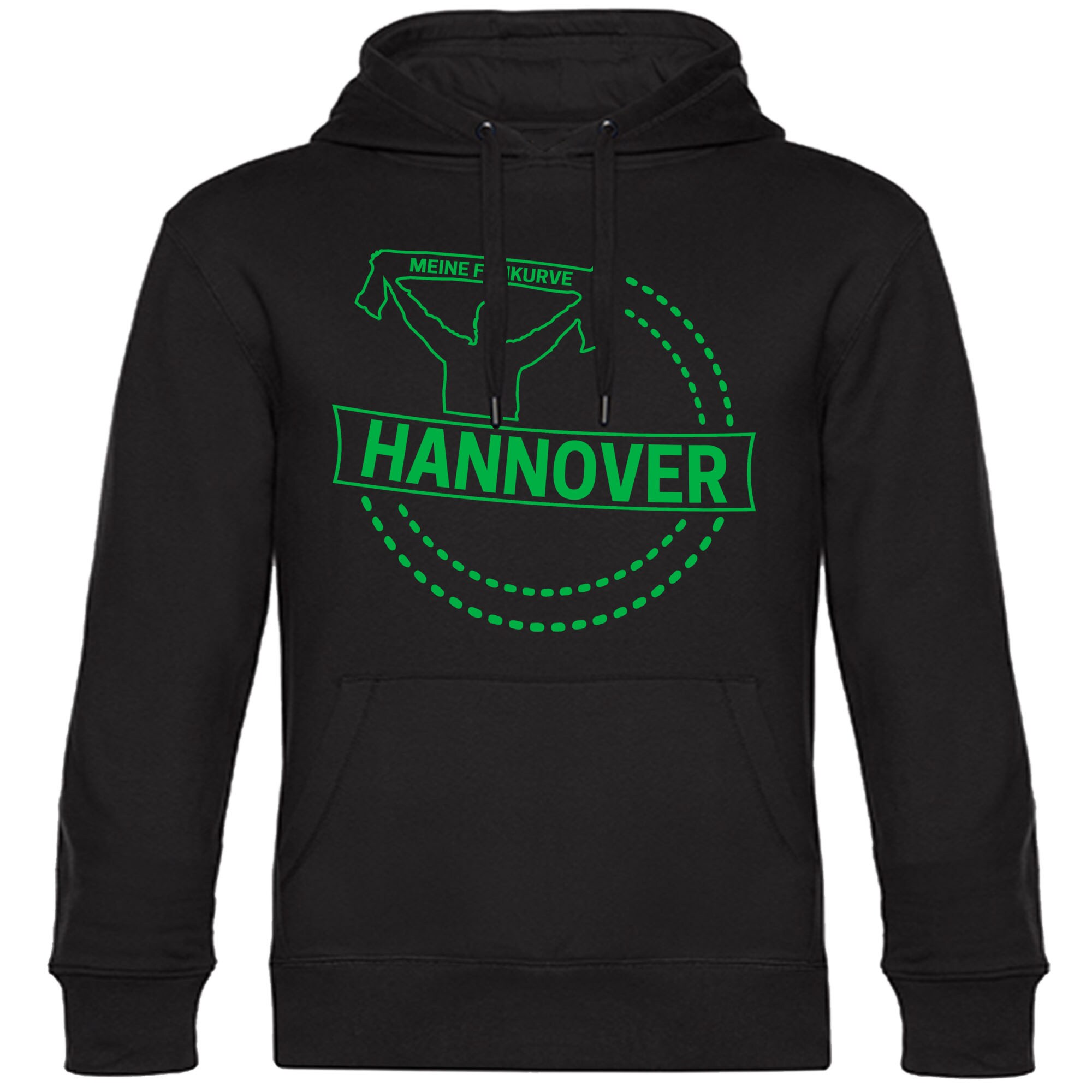 multifanshop Kapuzen Sweatshirt - Hannover - Meine Fankurve - Druck gr&uuml;n - Hoodie - Bild 1