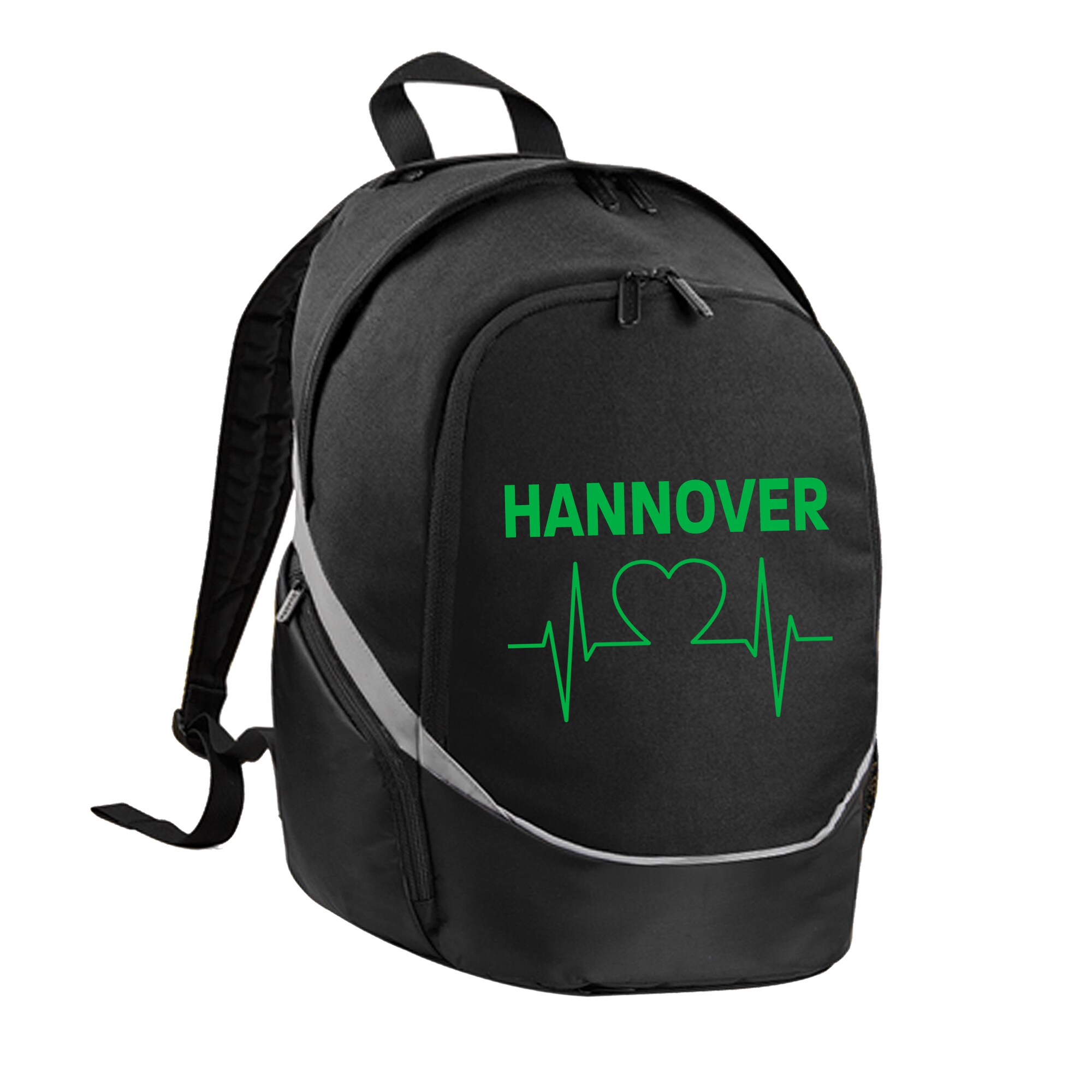 multifanshop Rucksack - Hannover - Herzschlag - Druck gr&uuml;n - Tasche - Bild 1