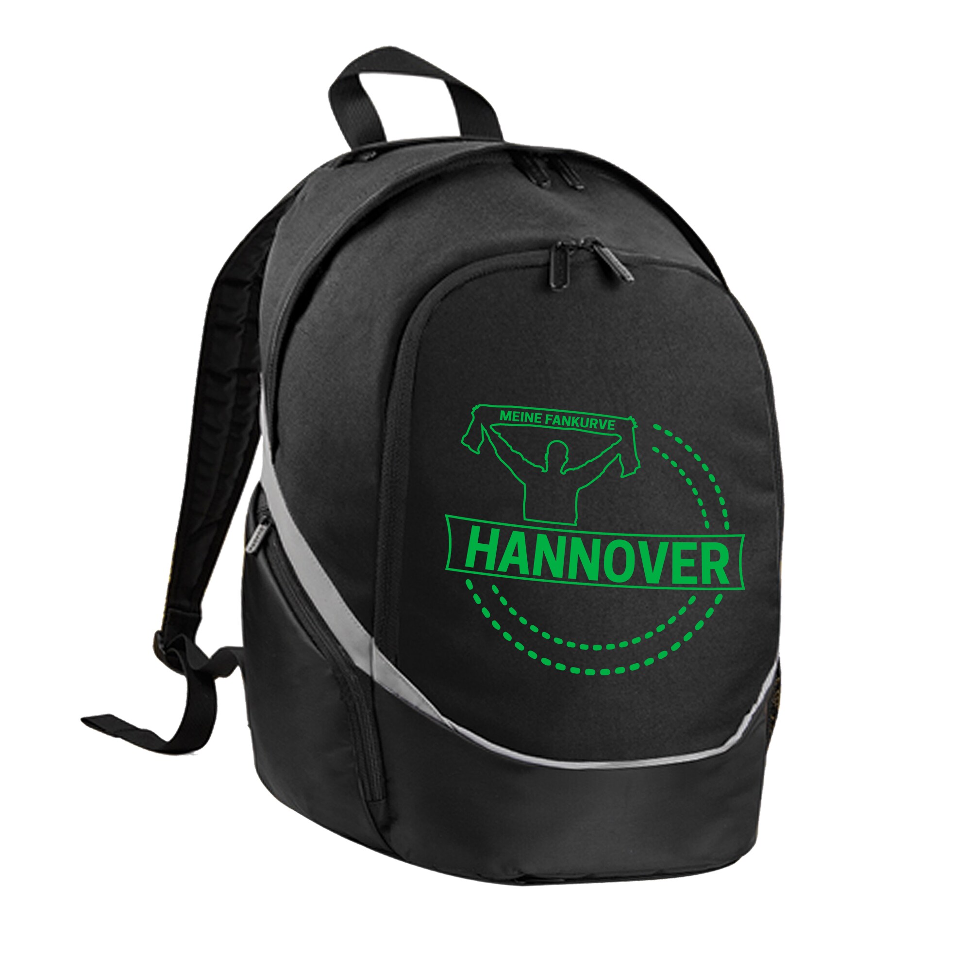 multifanshop Rucksack - Hannover - Meine Fankurve - Druck gr&uuml;n - Tasche - Bild 1