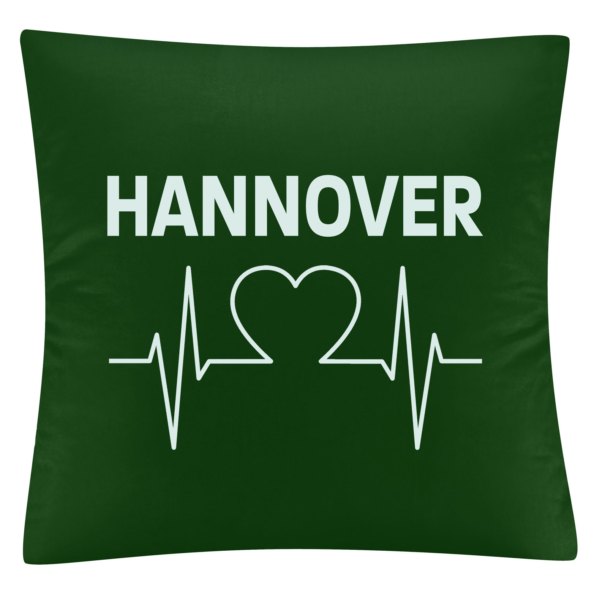 multifanshop Kissenbezug - Hannover - Herzschlag - Druck wei&szlig; - Kissen - Bild 1