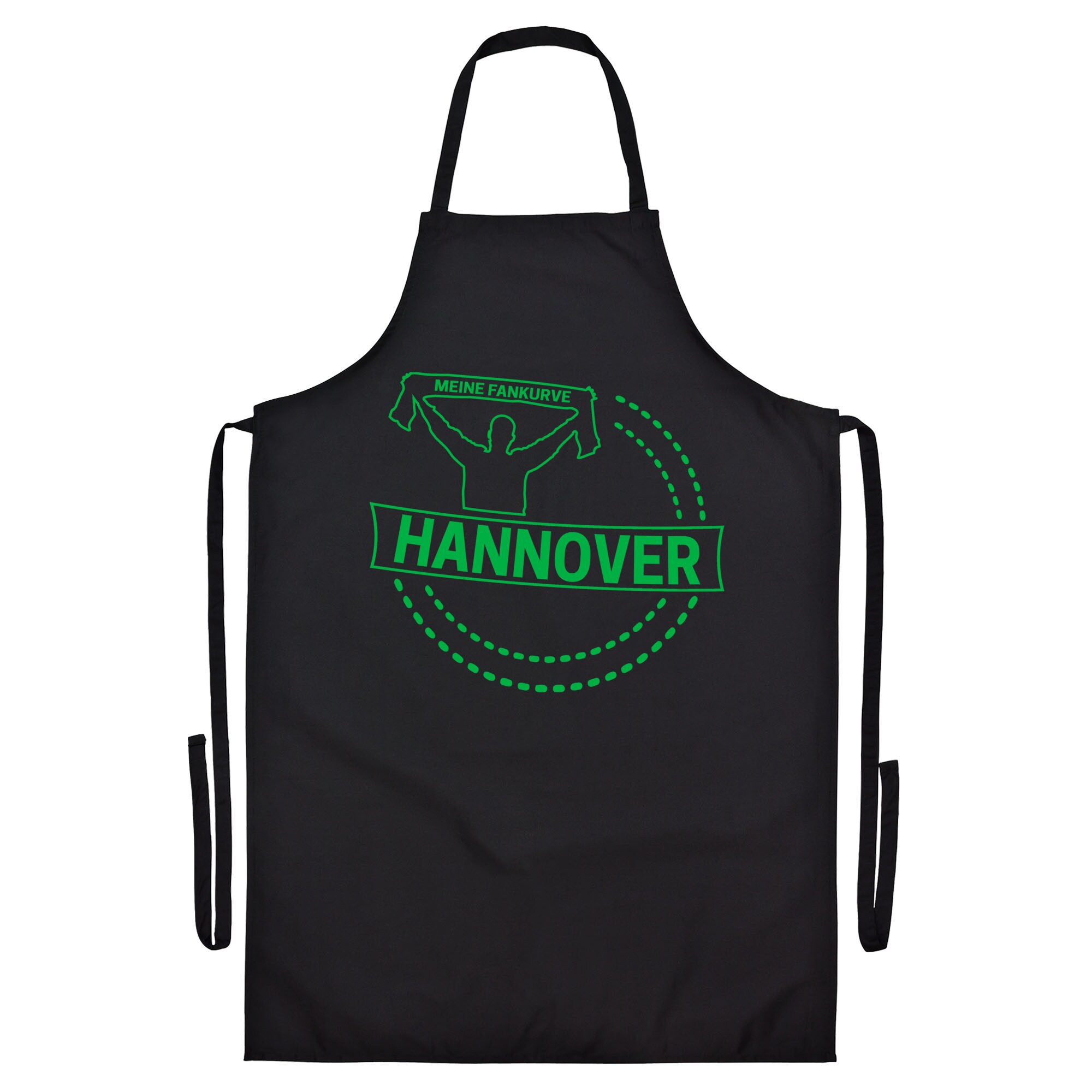 multifanshop Grillsch&uuml;rze - Hannover - Meine Fankurve - Druck gr&uuml;n - Sch&uuml;rze - Bild 1