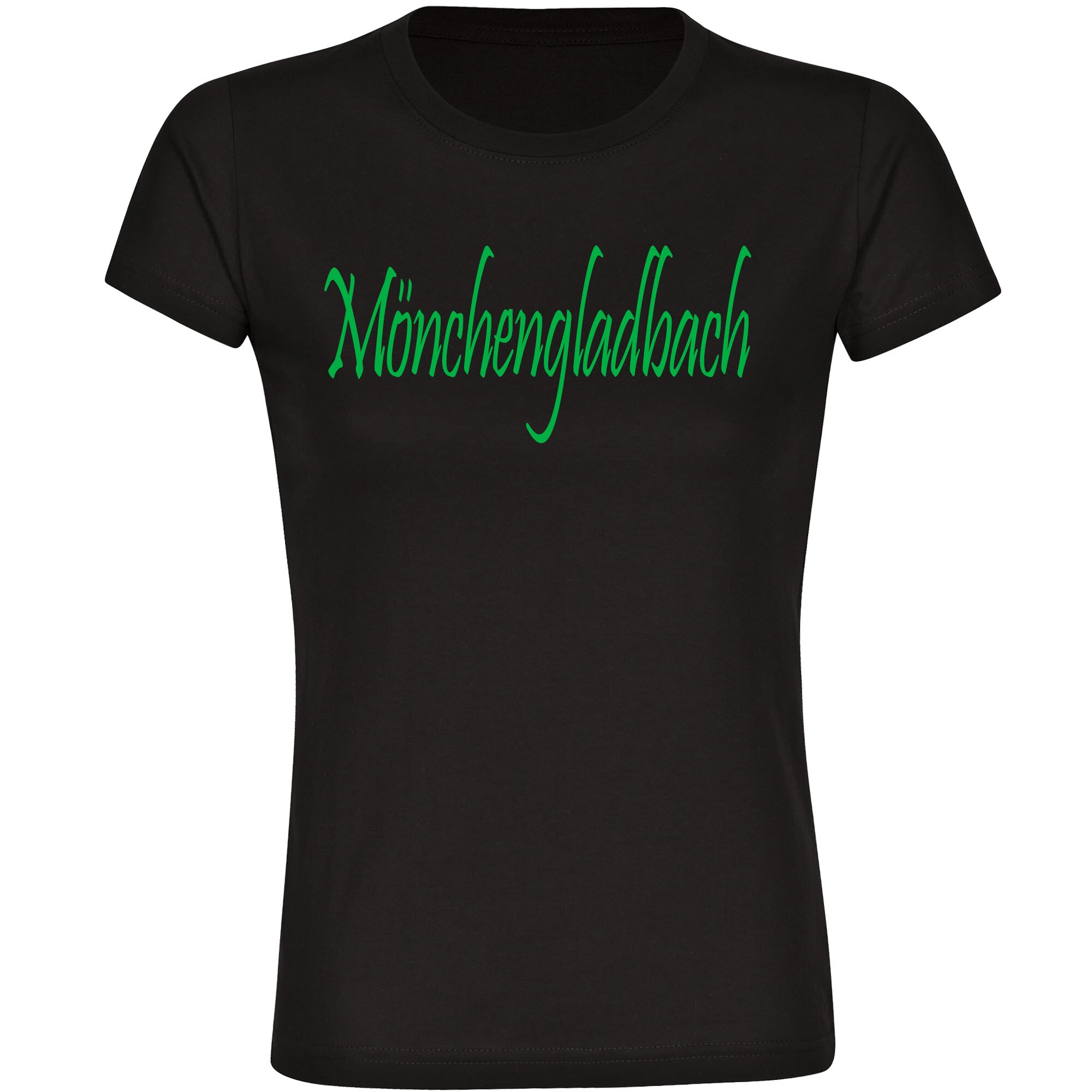 multifanshop Damen T-Shirt - M&ouml;nchengladbach - Schriftzug - Druck gr&uuml;n - Frauen - Bild 1