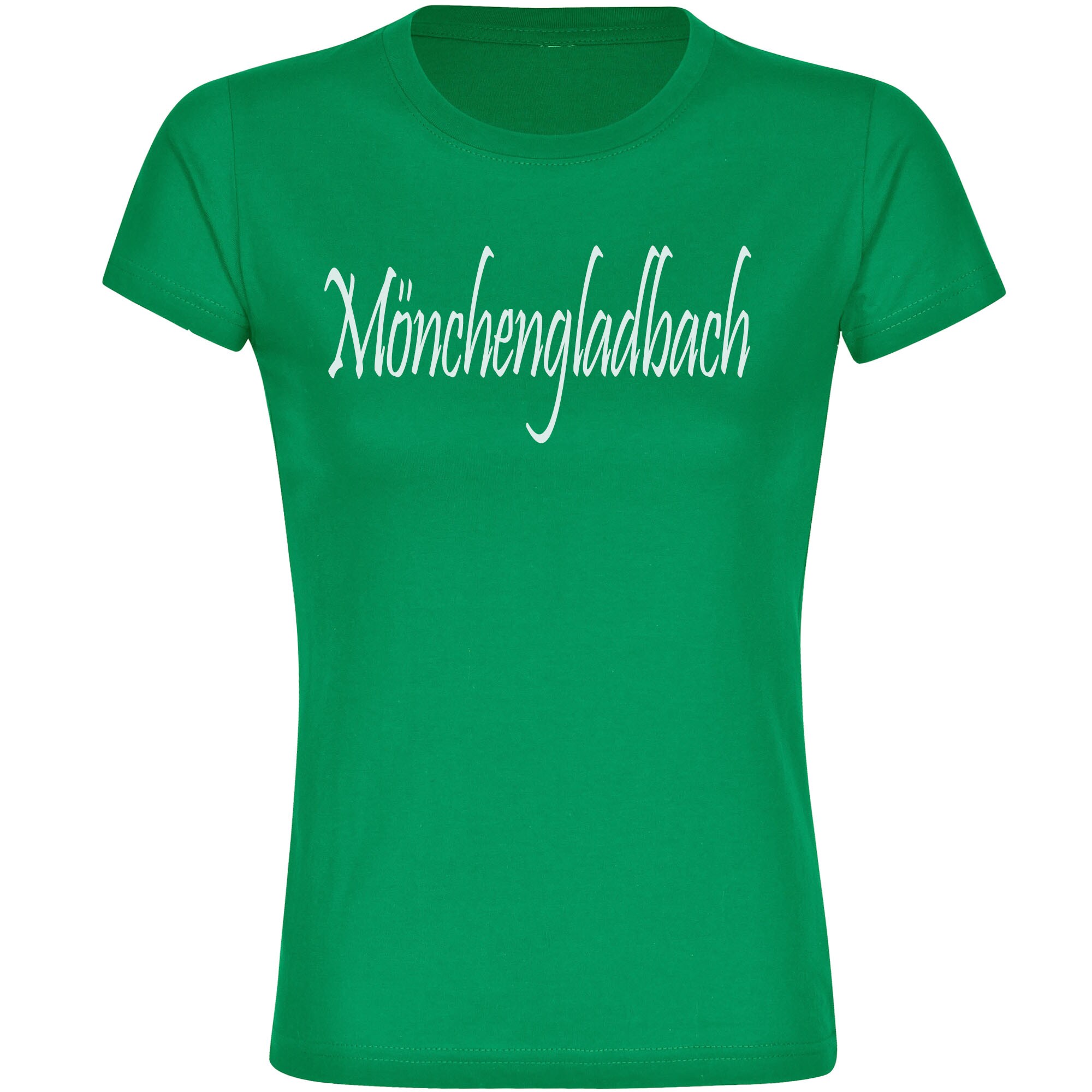 multifanshop Damen T-Shirt - M&ouml;nchengladbach - Schriftzug - Druck wei&szlig; - Frauen - Bild 1