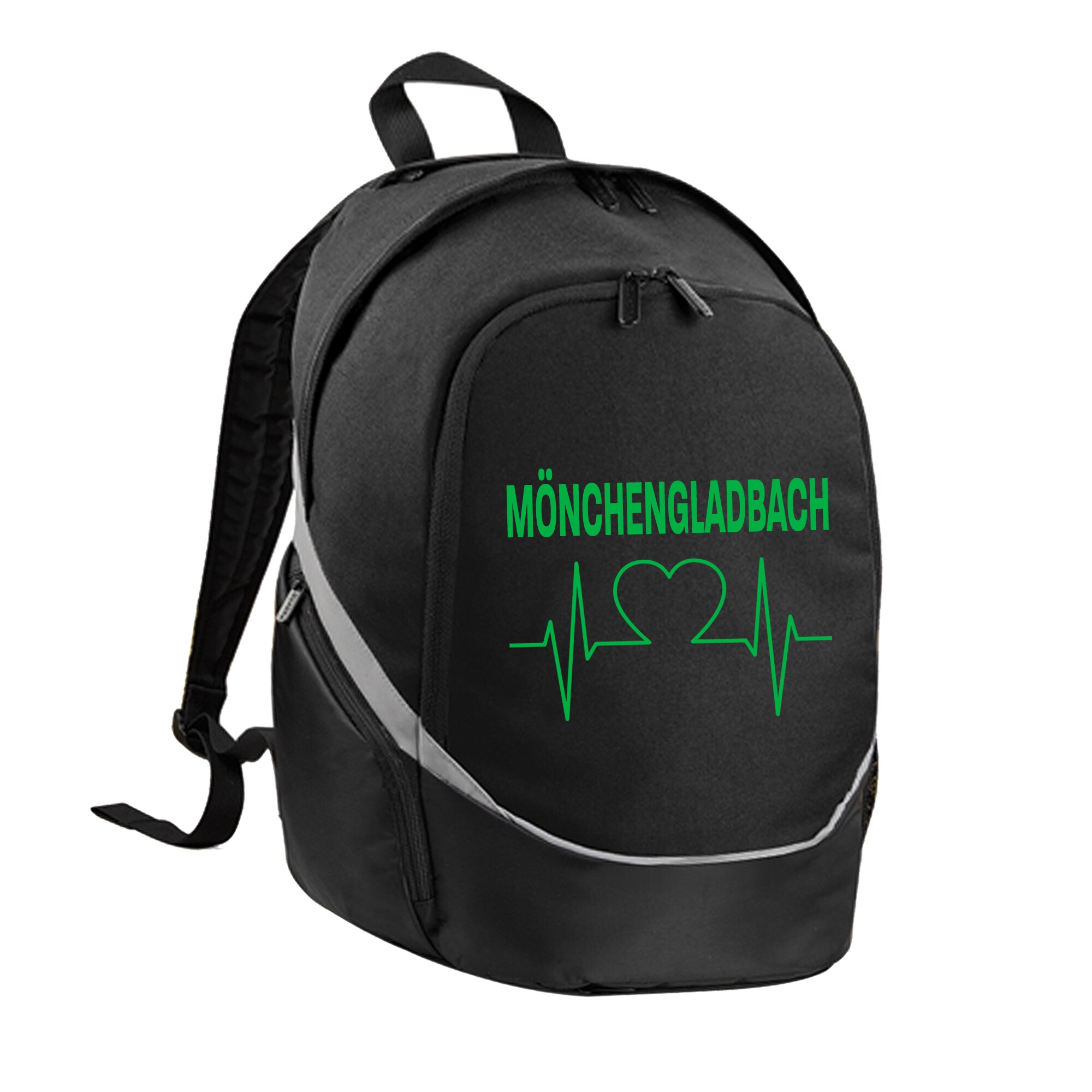 multifanshop Rucksack - M&ouml;nchengladbach - Herzschlag - Druck gr&uuml;n - Tasche - Bild 1