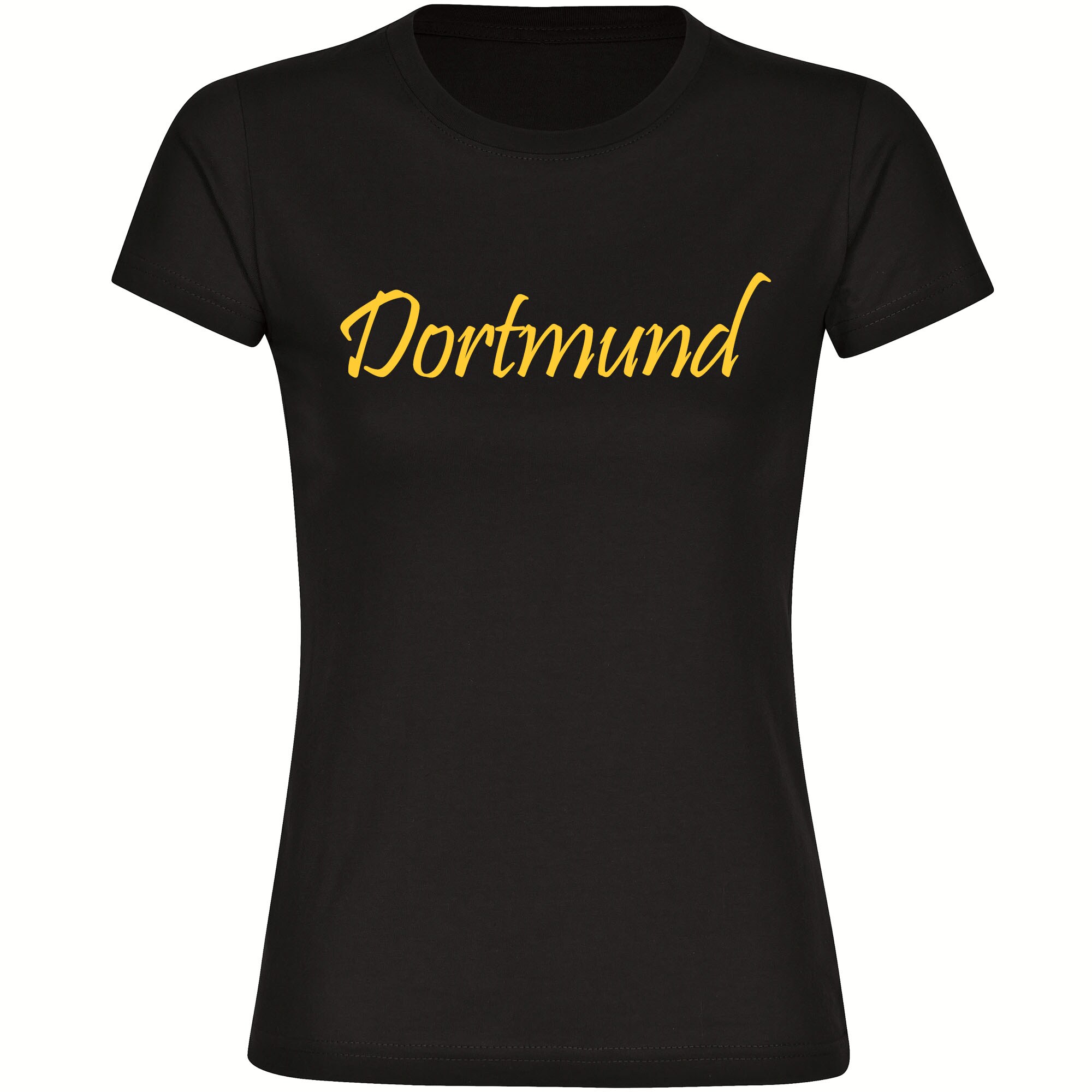 multifanshop Damen T-Shirt - Dortmund - Schriftzug - Druck gelb - Frauen - Bild 1