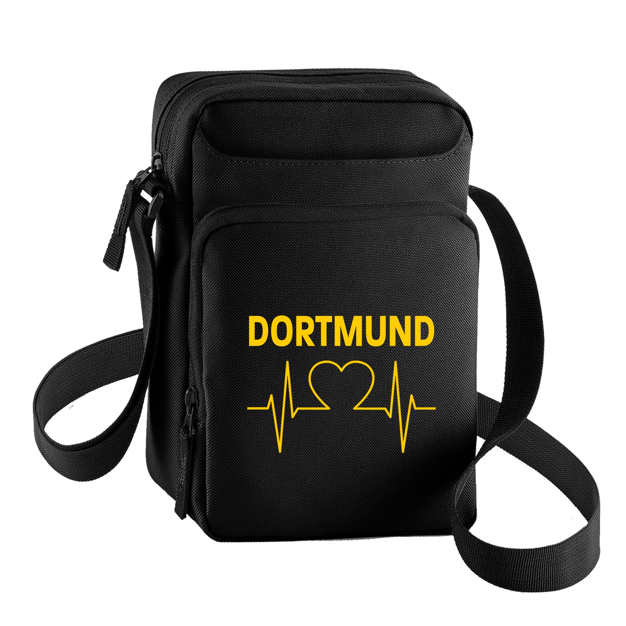 multifanshop Umh&auml;ngetasche - Dortmund - Herzschlag - Druck gelb - Tasche - Bild 1
