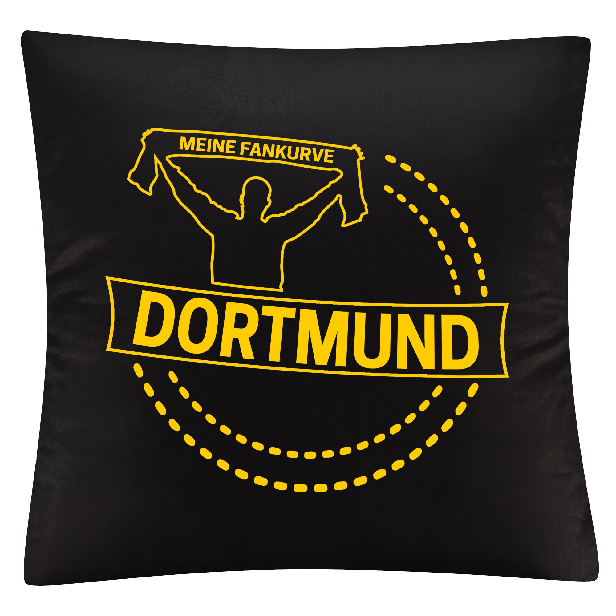 multifanshop Kissenbezug - Dortmund - Meine Fankurve - Druck gelb - Kissen - Bild 1