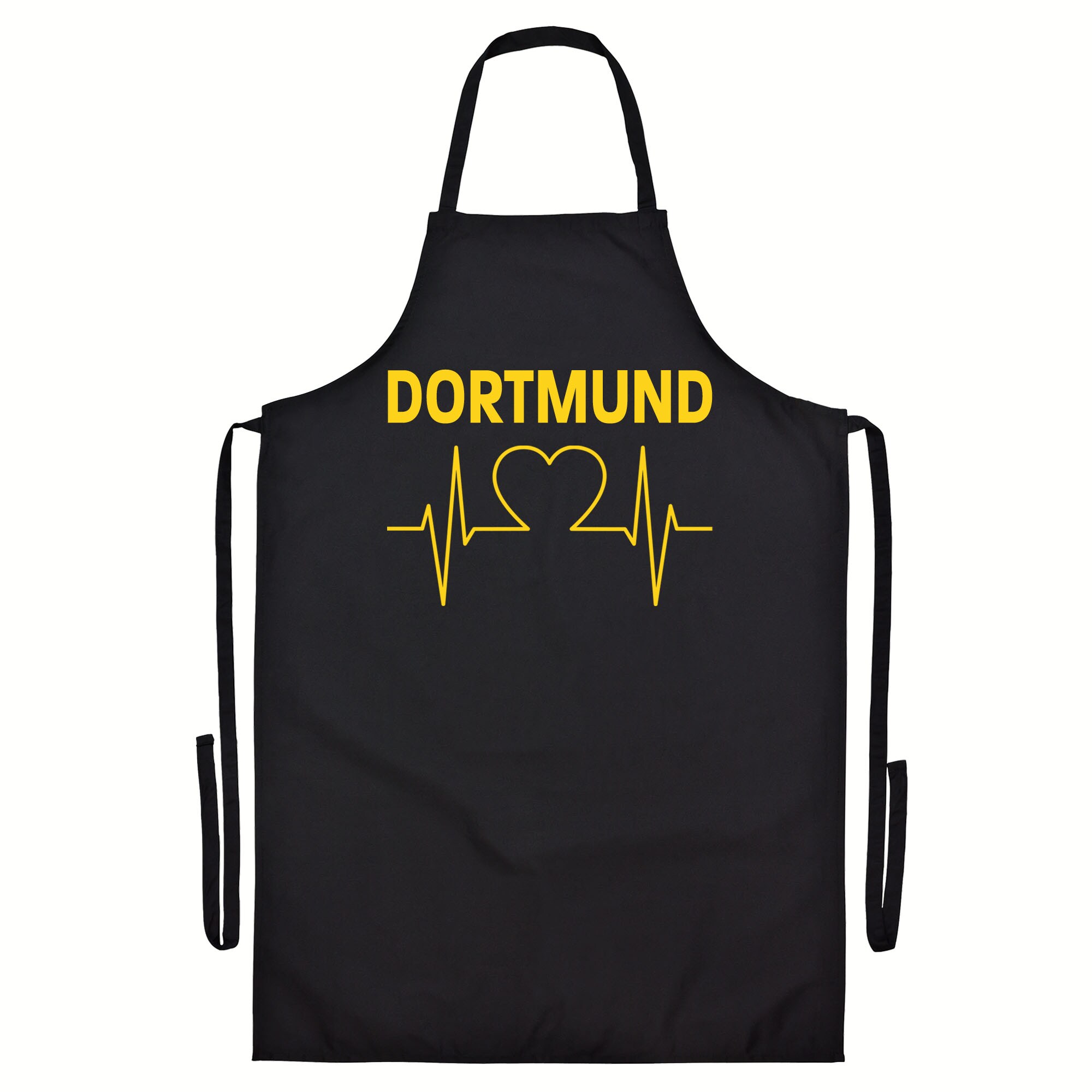 multifanshop Grillsch&uuml;rze - Dortmund - Herzschlag - Druck gelb - Sch&uuml;rze - Bild 1