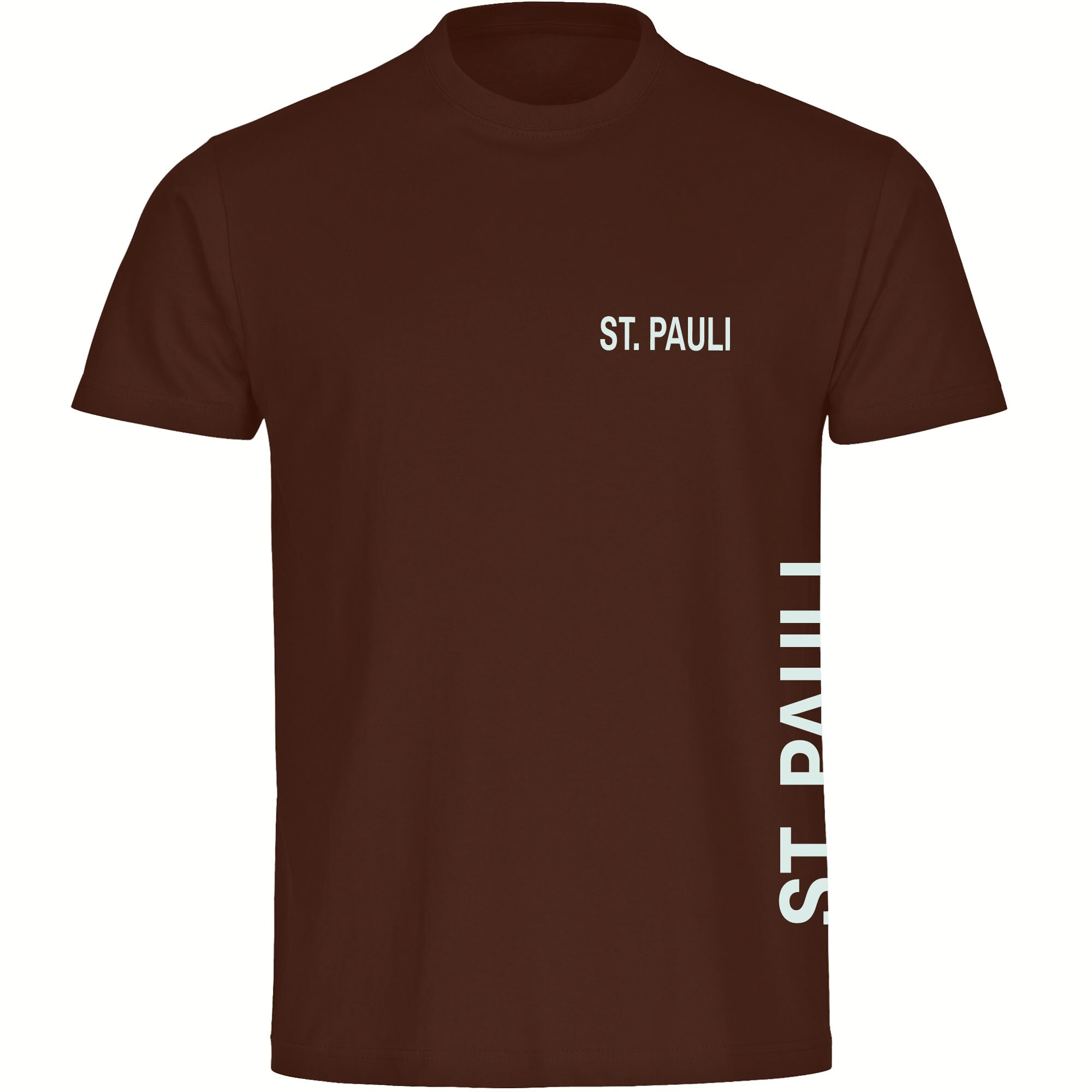 multifanshop Herren T-Shirt - St. Pauli - Brust & Seite - Druck wei&szlig; - M&auml;nner - Bild 1