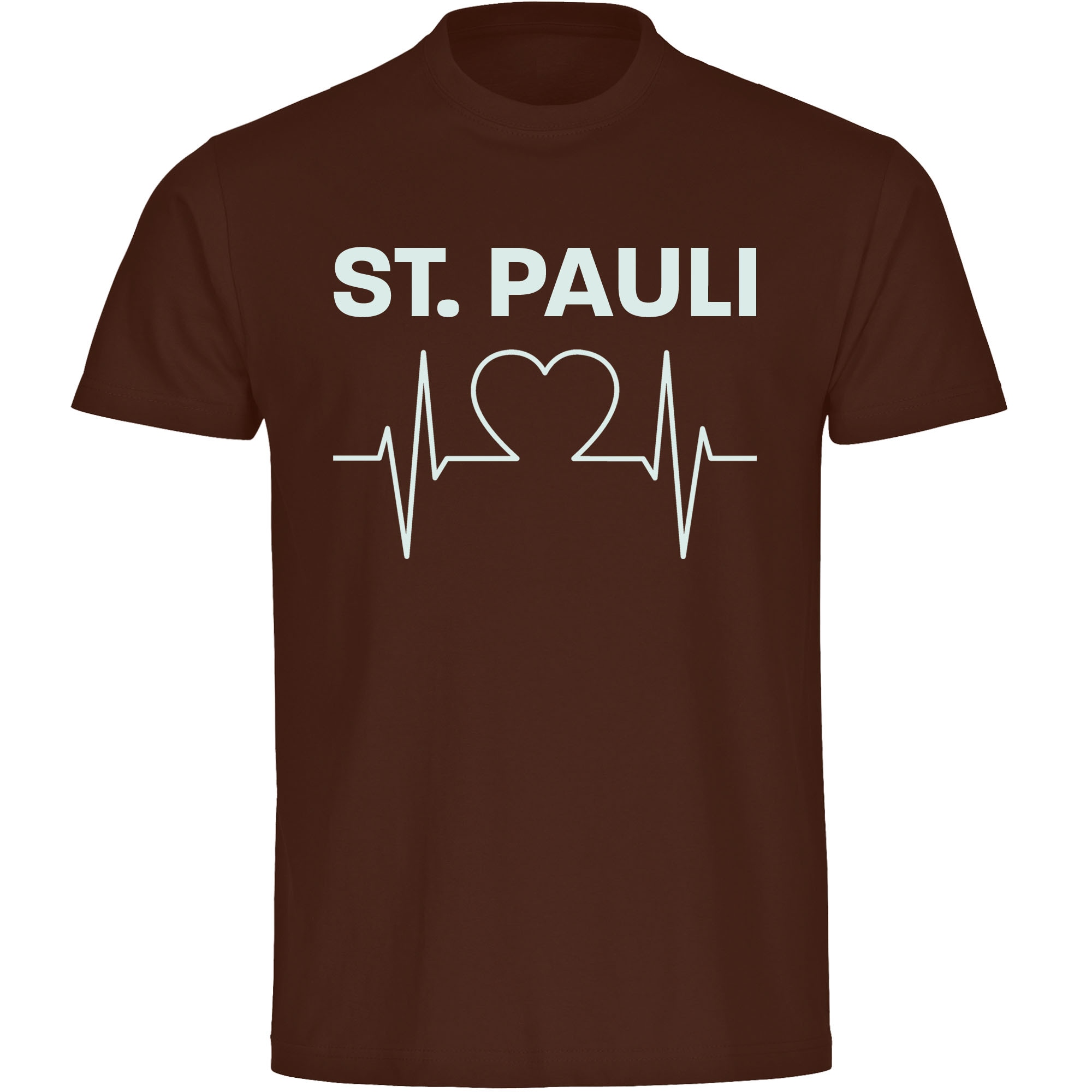 multifanshop Herren T-Shirt - St. Pauli - Herzschlag - Druck wei&szlig; - M&auml;nner - Bild 1