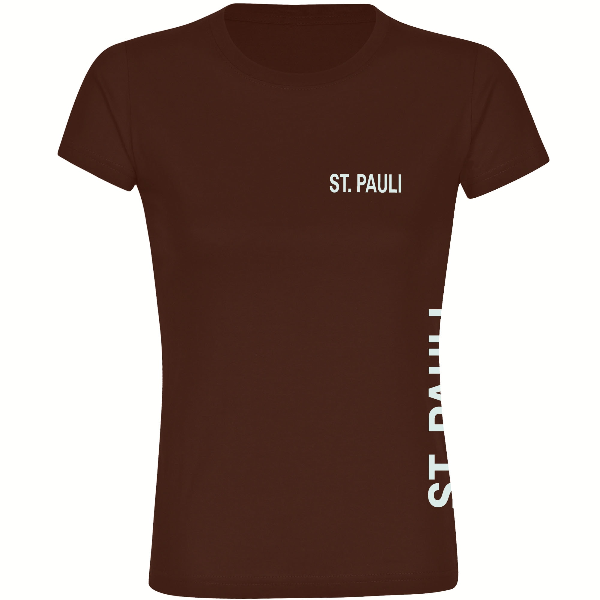 multifanshop Damen T-Shirt - St. Pauli - Brust & Seite - Druck wei&szlig; - Frauen - Bild 1