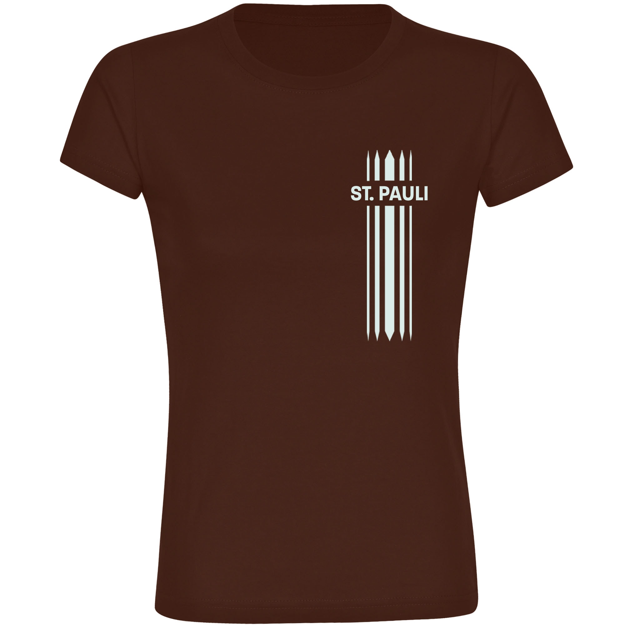 multifanshop Damen T-Shirt - St. Pauli - Streifen - Druck wei&szlig; - Frauen - Bild 1