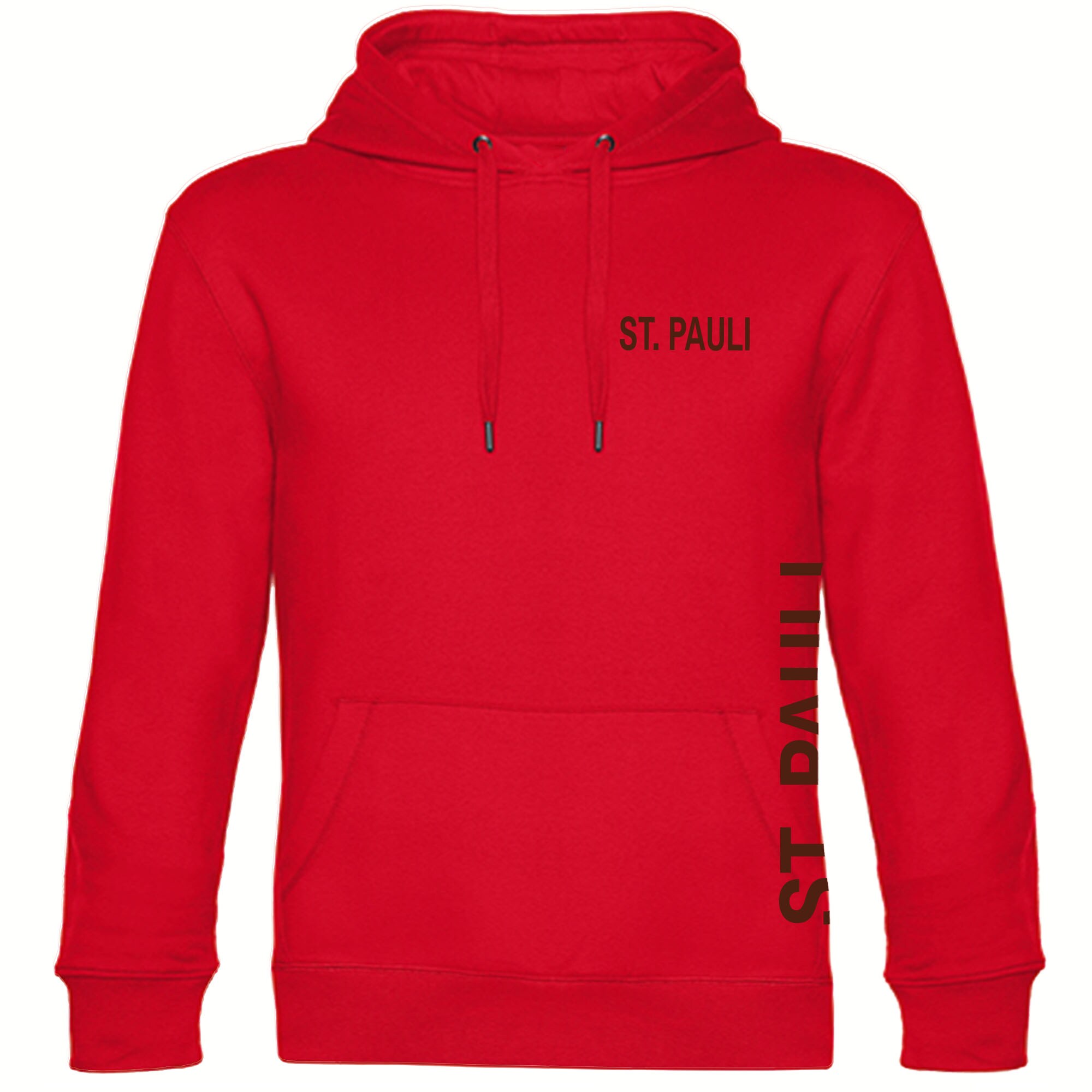 multifanshop Kapuzen Sweatshirt - St. Pauli - Brust & Seite - Druck braun - Hoodie - Bild 1