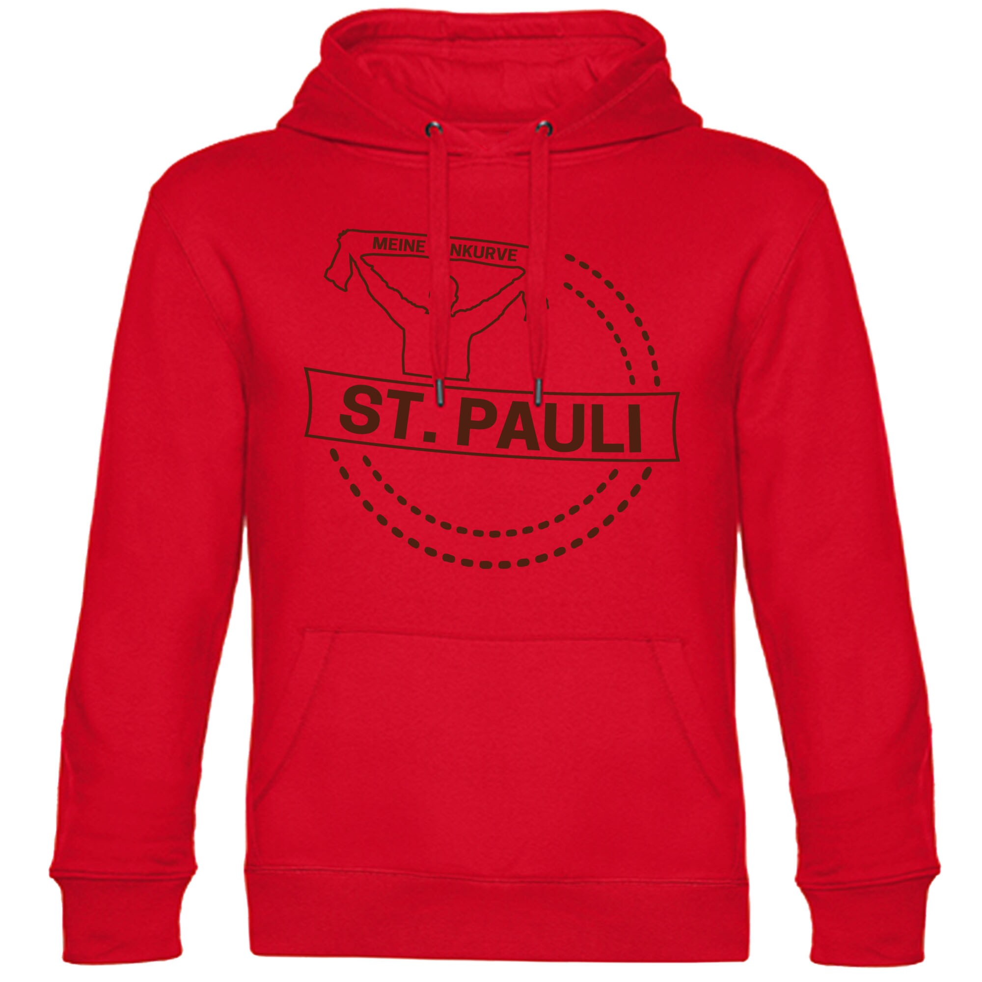 multifanshop Kapuzen Sweatshirt - St. Pauli - Meine Fankurve - Druck braun - Hoodie - Bild 1