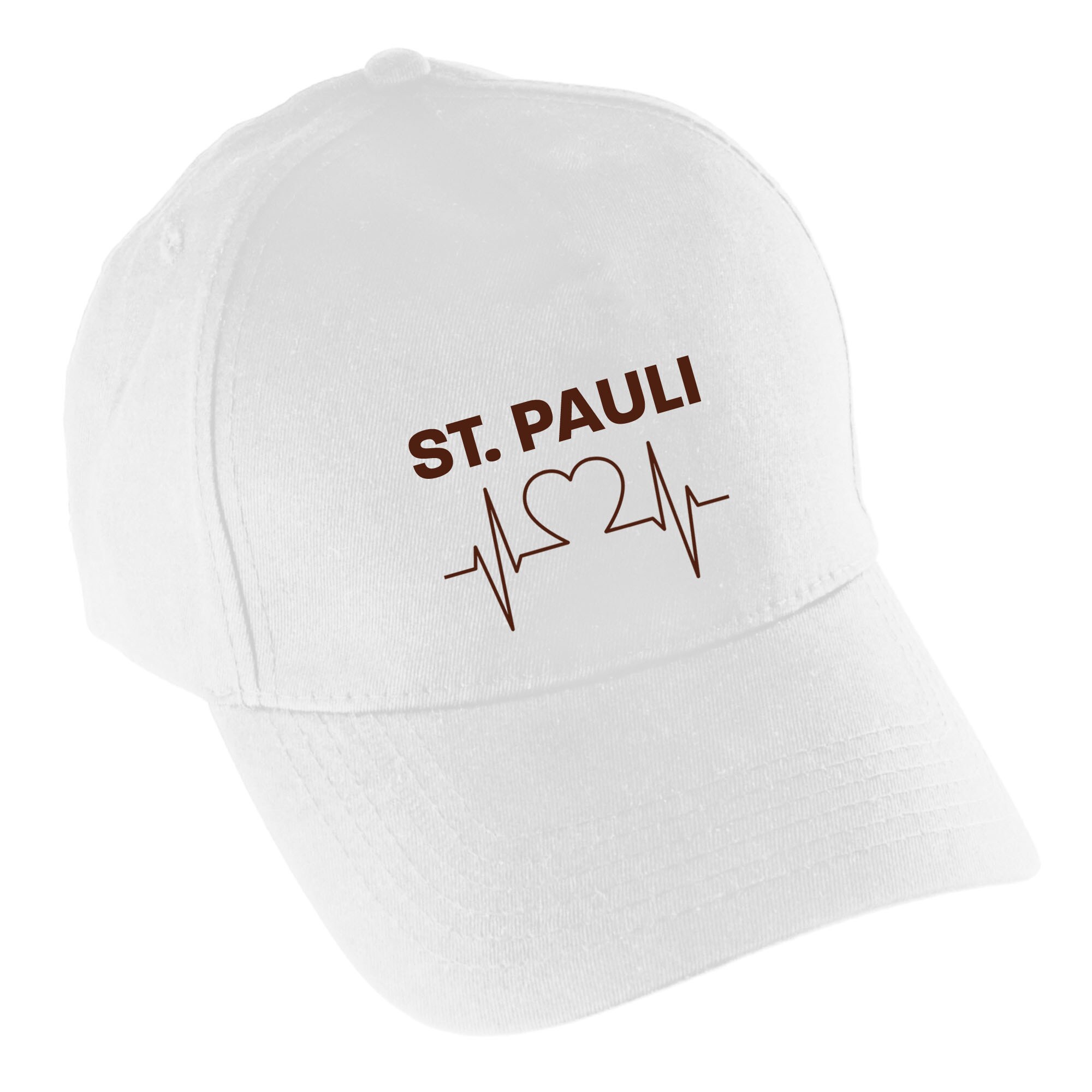 multifanshop Baseballcap - St. Pauli - Herzschlag - Druck braun - M&uuml;tze - Bild 1