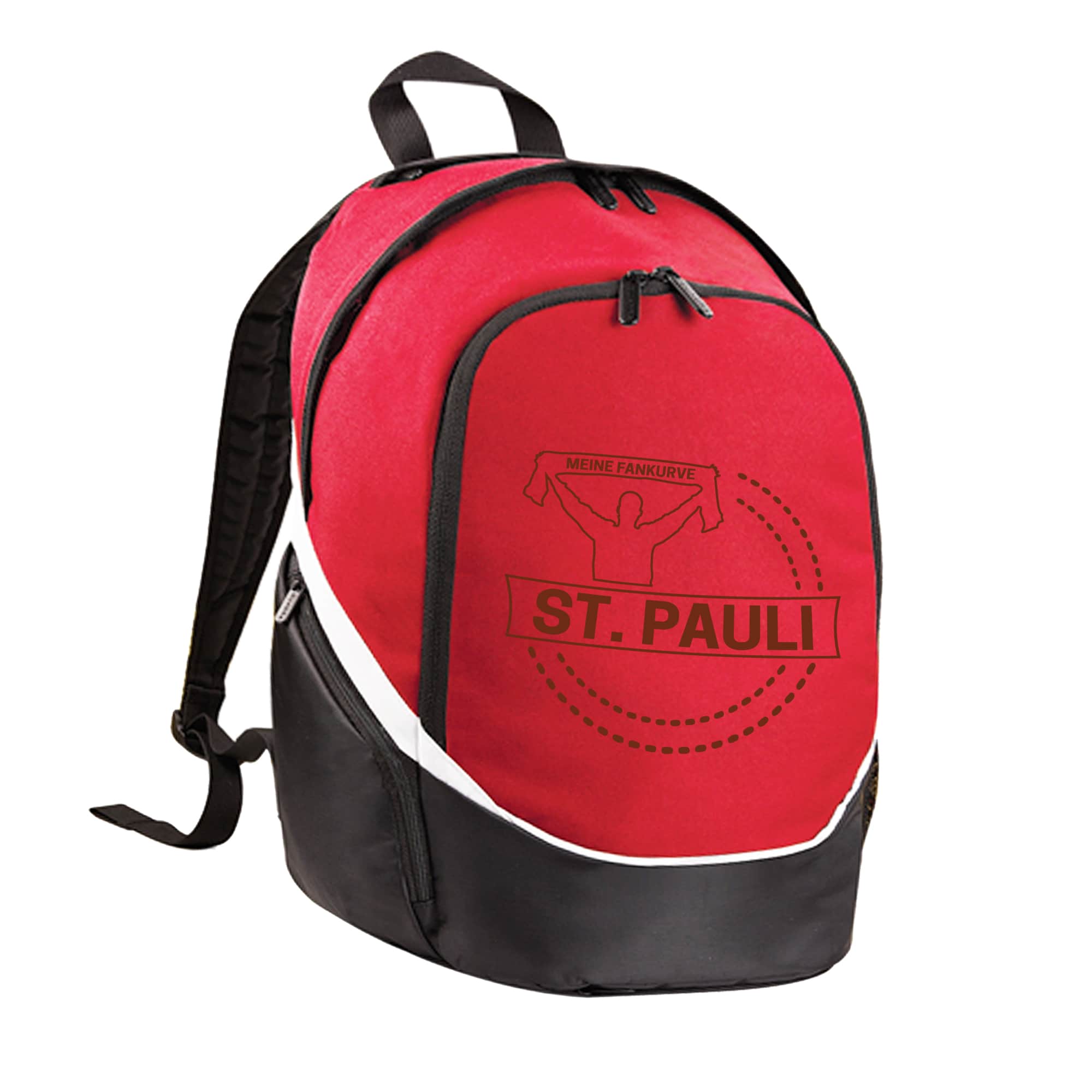 multifanshop Rucksack - St. Pauli - Meine Fankurve - Druck braun - Tasche - Bild 1