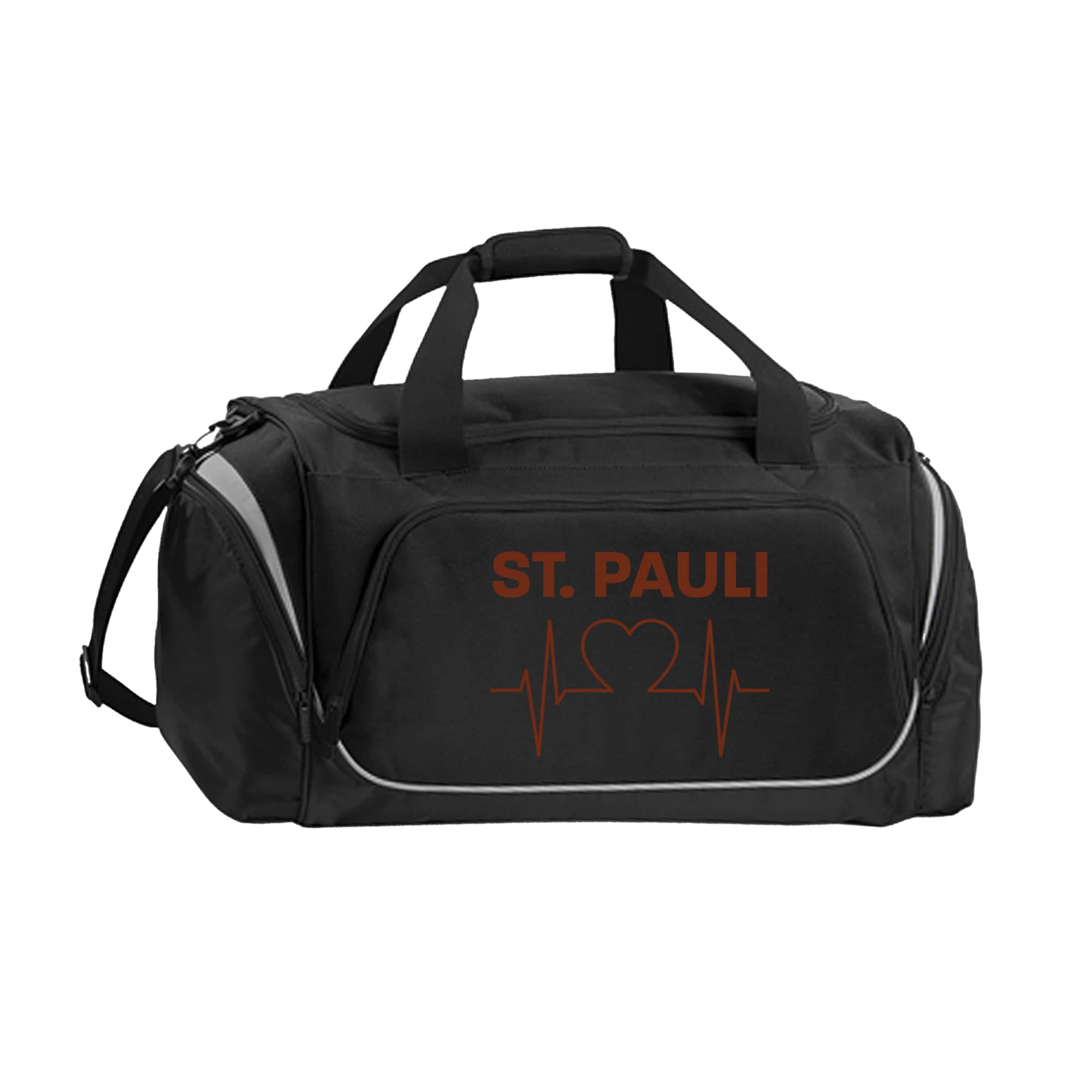 multifanshop Sporttasche - St. Pauli - Herzschlag - Druck braun - Tasche - Bild 1