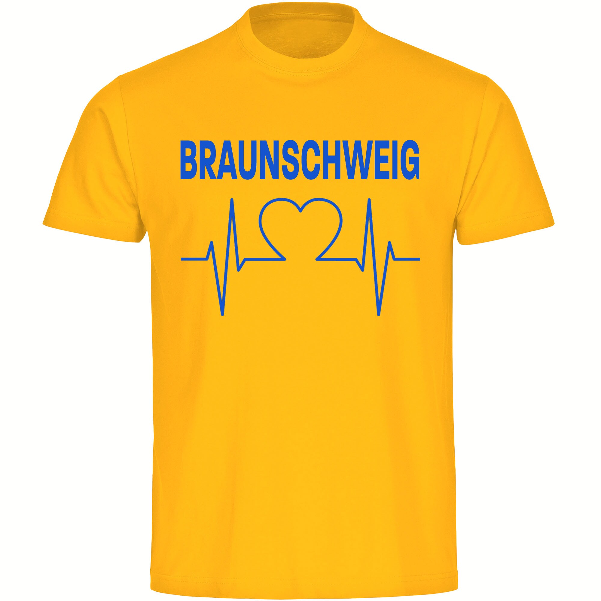 multifanshop Herren T-Shirt - Braunschweig - Herzschlag - Druck blau - M&auml;nner - Bild 1